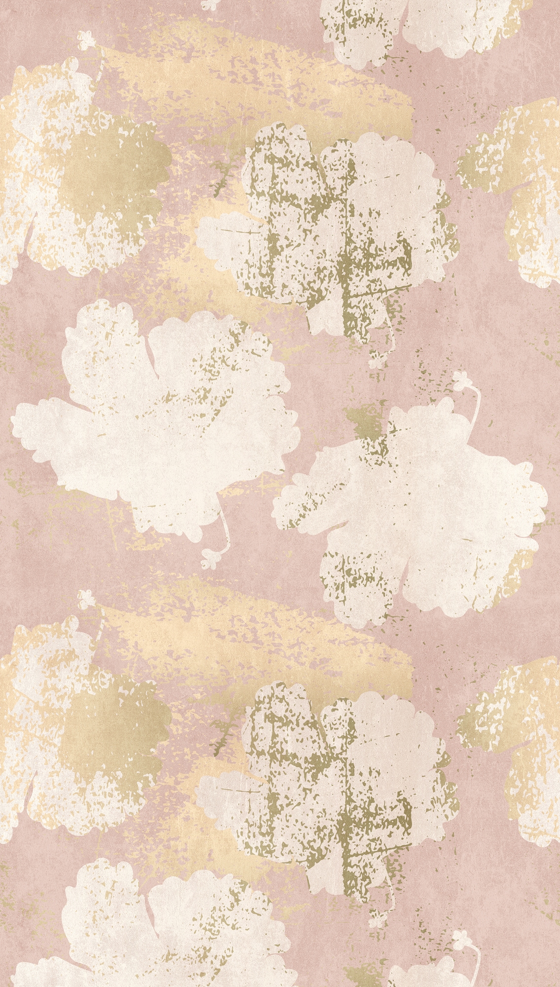 living walls Fototapete »THE WALL III Blumen-Tapete Motivtapete Abstrakt Putzoptik«, matt, Vliestapete Blümchen für Schlafzimmer Küche Wohnzimmer Blumen Design