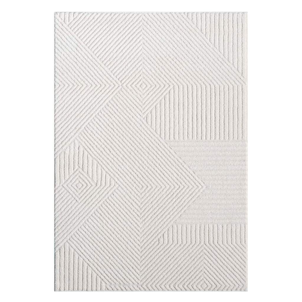 Carpet City Teppich »LOUNGE 0632«, rechteckig, 15 mm Höhe, Kurzflor-Teppich Modern, Hoch-Tief-Struktur, Wohnzimmer, Schlafzimmer
