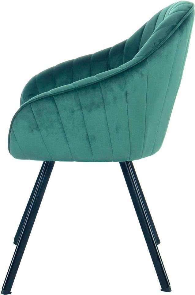 Kayoom Stuhl »Jodie 125 2er-Set, Sitzfläche mit Polsterung«, (Set), 2 St., samtweicher Bezug, bequem, einfarbiges Design