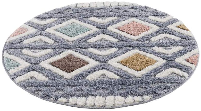Carpet City Hochflor-Teppich »Focus 3382«, rund, 20 mm Höhe, Boho-Teppich, Hochtief-Muster/ 3D-Effekt, für Wohnzimmer, Schlafzimmer