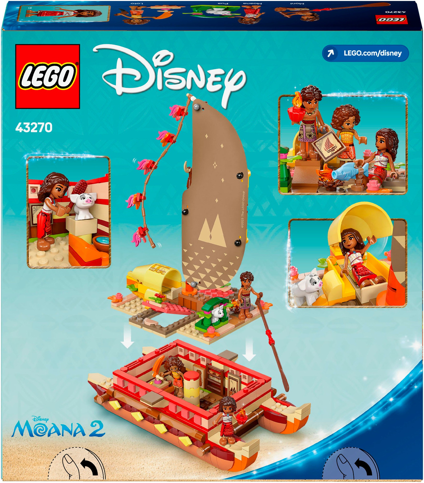 LEGO® Konstruktionsspielsteine »Vaianas Abenteuerfloß (43270), LEGO Disney Princess«, (529 St.), Made in Europe