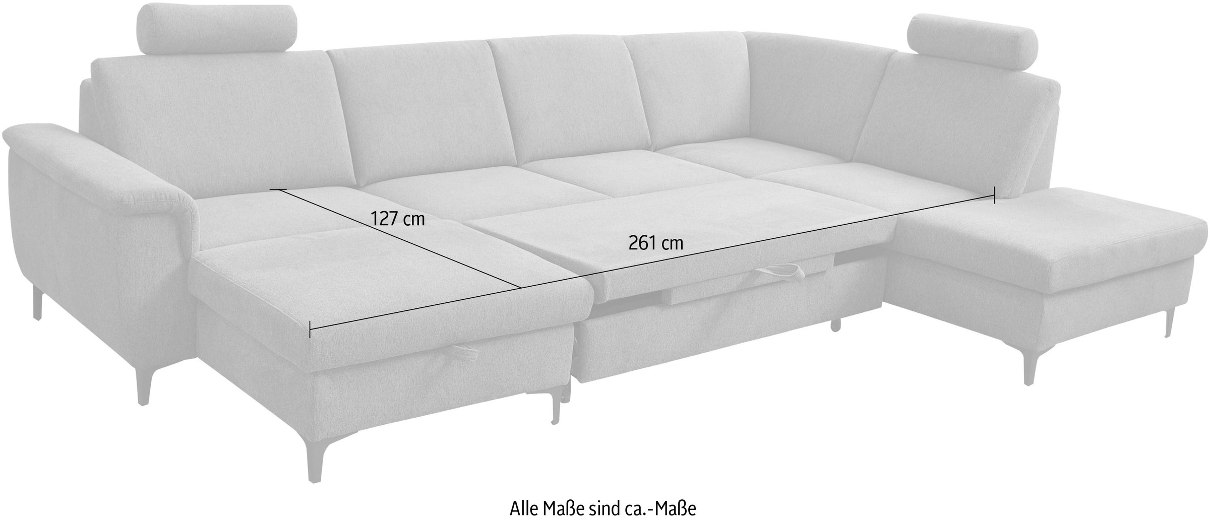 alina Wohnlandschaft »Kora«, Inklusive Nackenstützen, Breite 337 cm