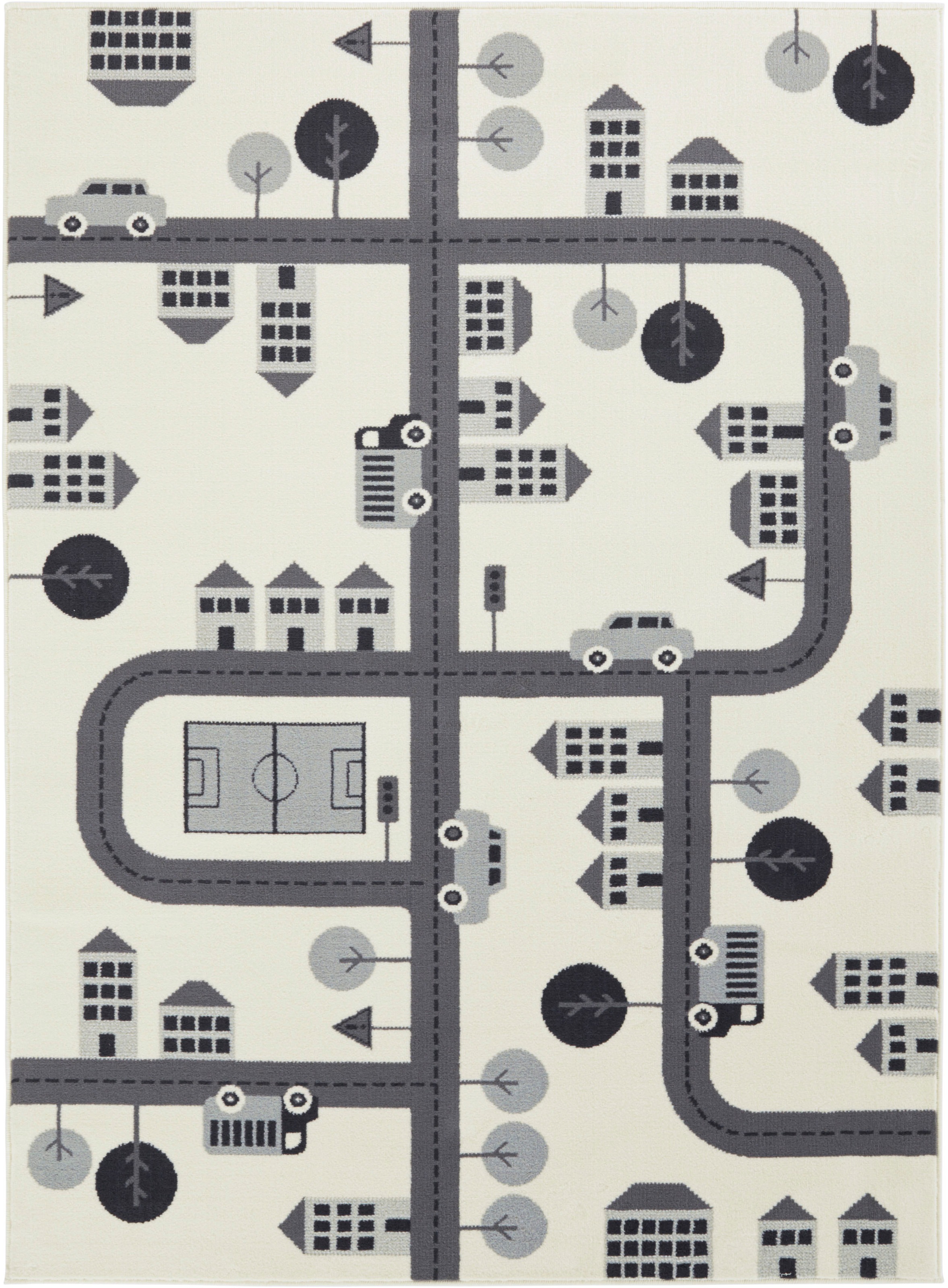 HANSE Home Kinderteppich "Town" rechteckig 0,9 mm Höhe Kurzflor, Kindertepp günstig online kaufen