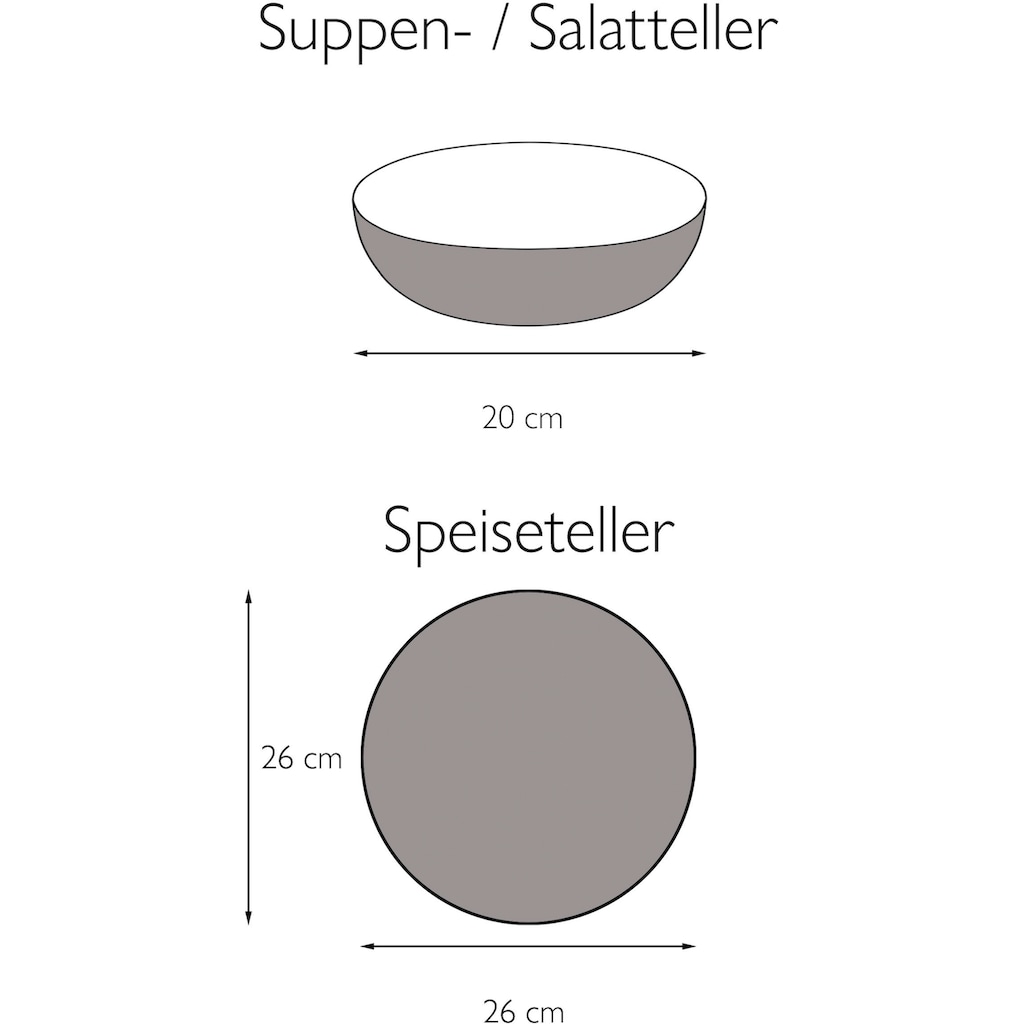 CreaTable Tafelservice »Teller Set, Geschirr-Set Chef Collection«, (Set, 12 tlg., Teller Set für 6 Personen)