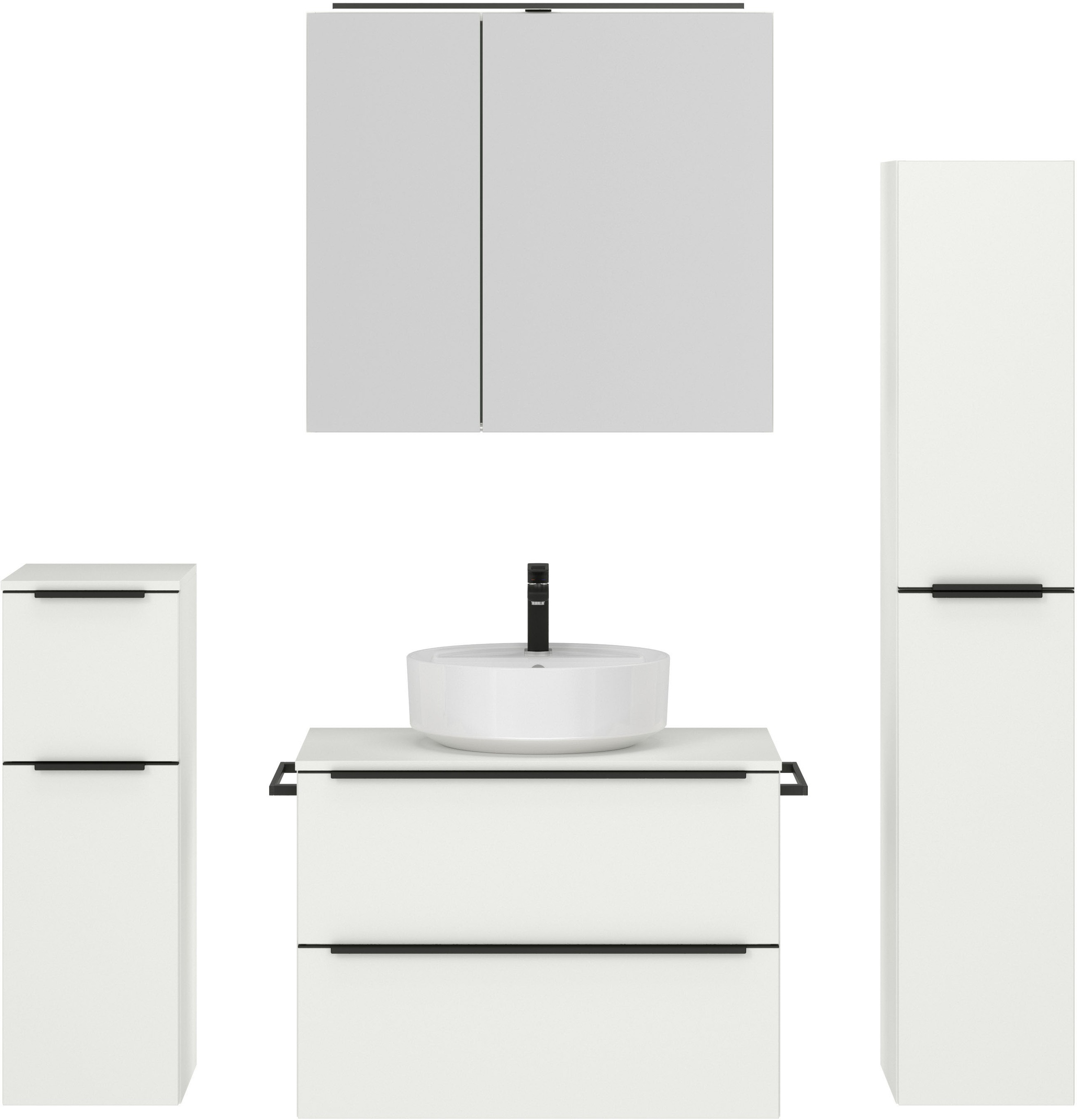 nobilia® Badmöbel-Set »Alvene«, (4 St., vormontiert, mit Soft-Close), inkl. günstig online kaufen