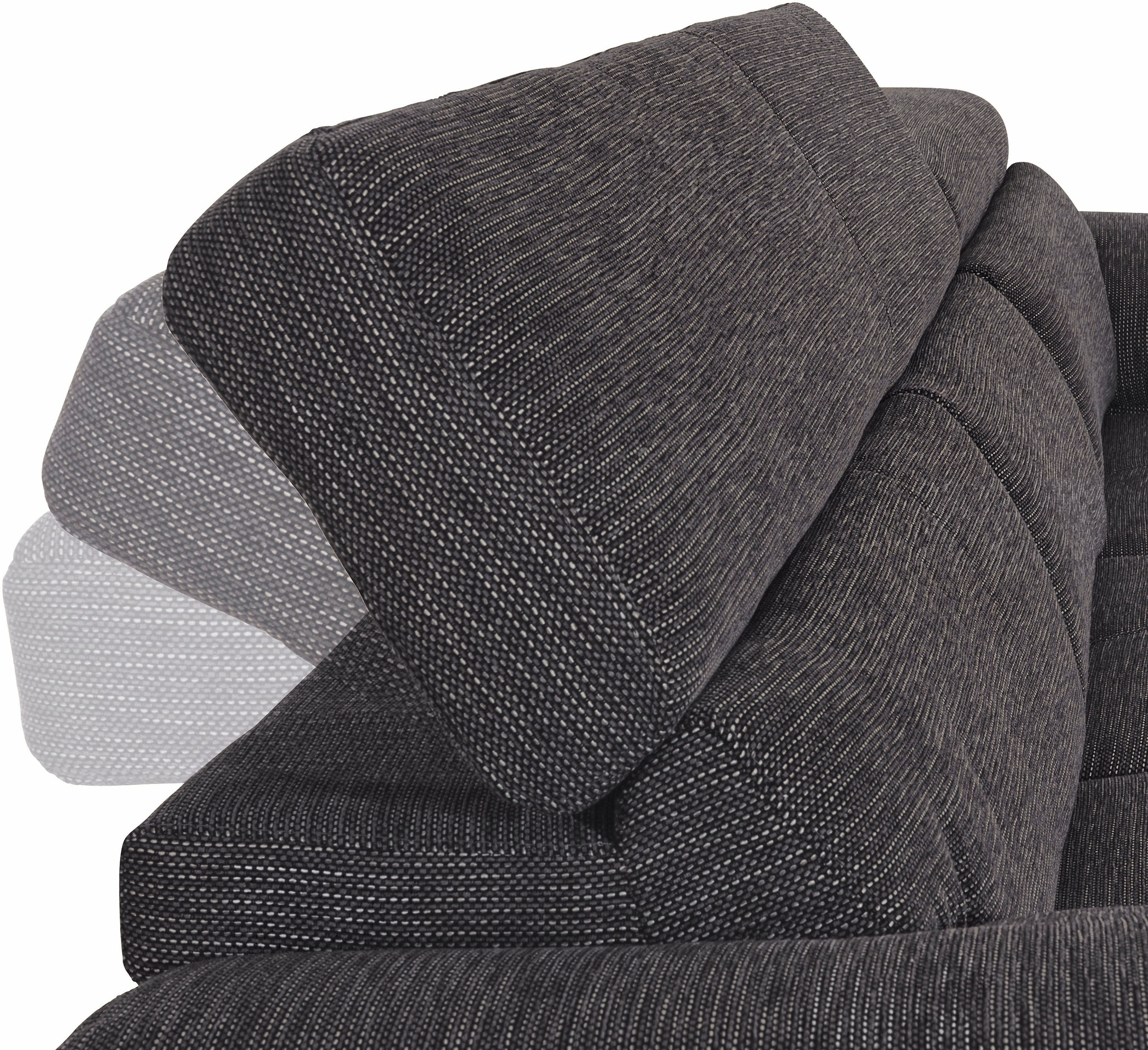COTTA Polstergarnitur »Speedway L-Form«, (Set), Set bestehend aus: Ecksofa mit Kopfteilverstellung & Hocker