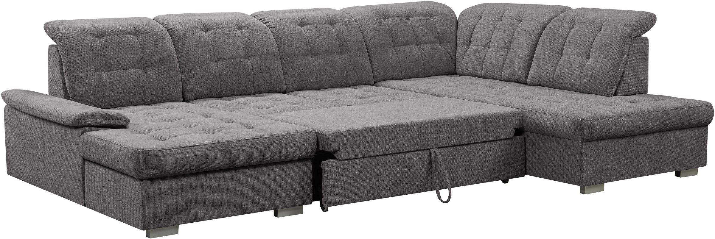 WERK2 Wohnlandschaft »Kordula-New U-Form«, Sofa in U-Form mit Schlaffunktion & Bettkasten, Schlafcouch