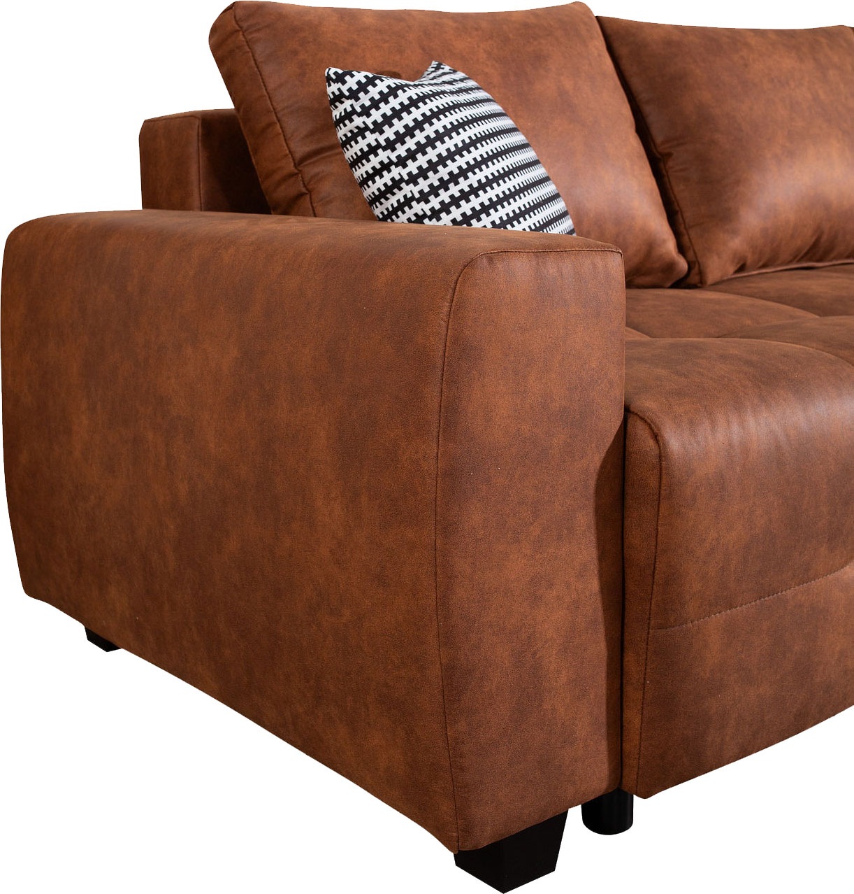 COLLECTION AB Schlafsofa »Bella, B: 241 cm, Liegefl. 142x194 cm«, mit Bettfunktion, Bettkasten & 2 Zierkissen, Federkern