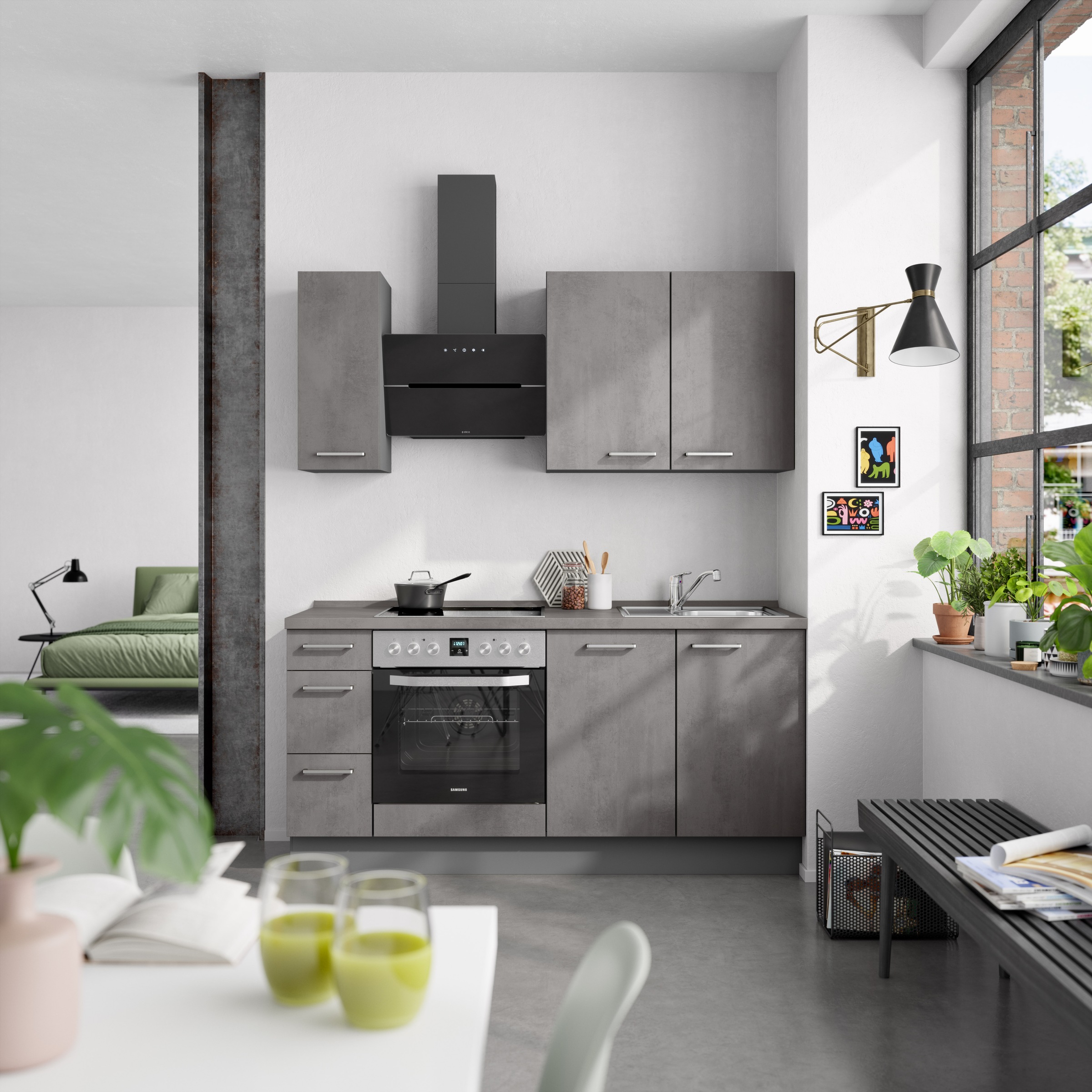 nobilia® Küchenzeile »"Riva II"«, vormontiert, Ausrichtung wählbar, Breite 180 cm, wahlw. mit E-Geräten