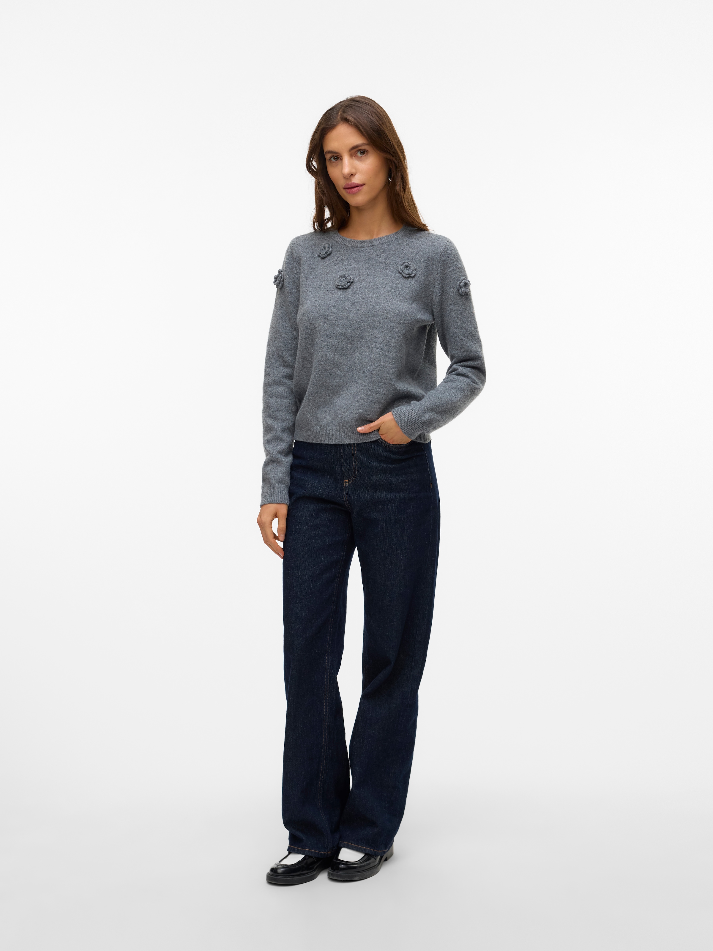 Vero Moda Rundhalspullover »VMROSE LS O-NECK PULLOVER BOO«