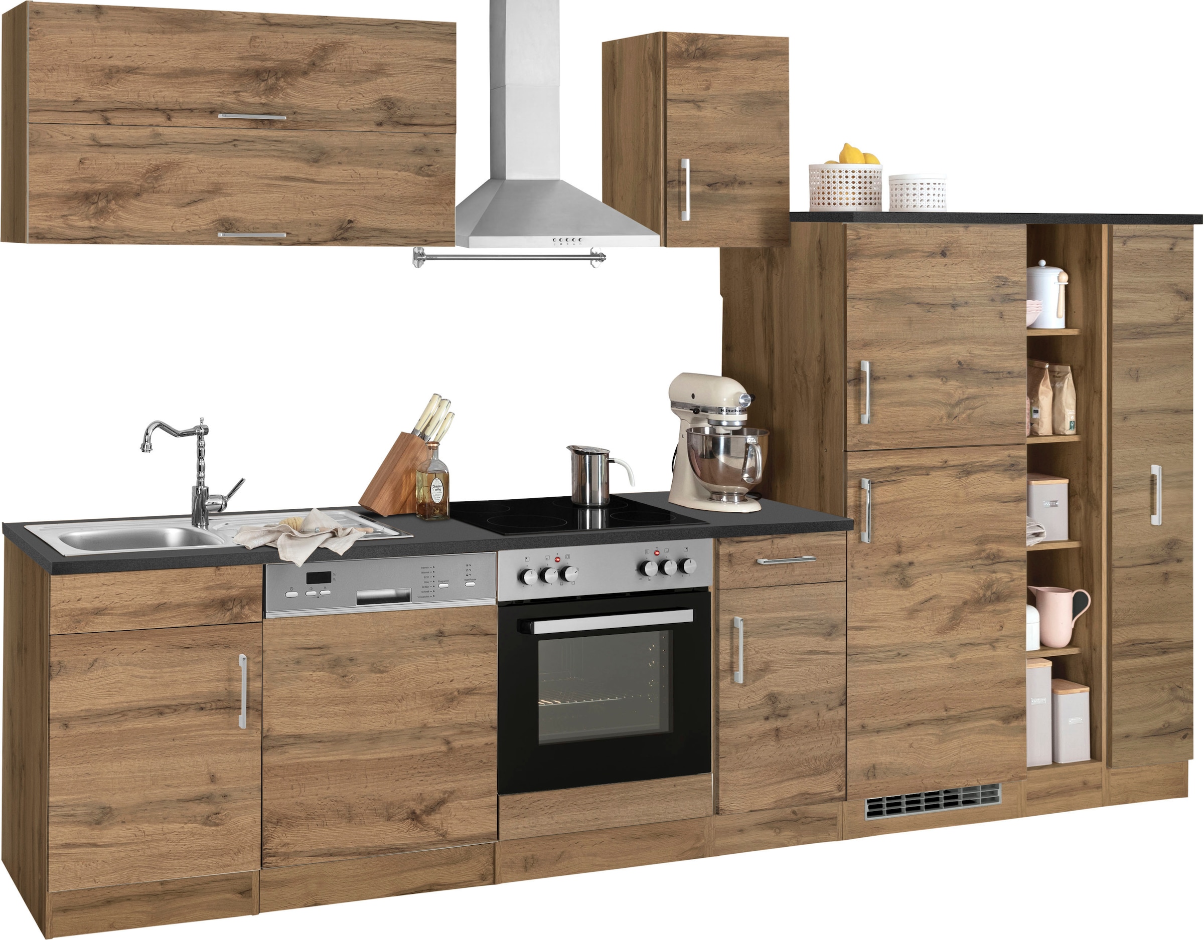 KOCHSTATION Küchenzeile »KS-Colmar«, mit E-Geräten, Breite 330 cm