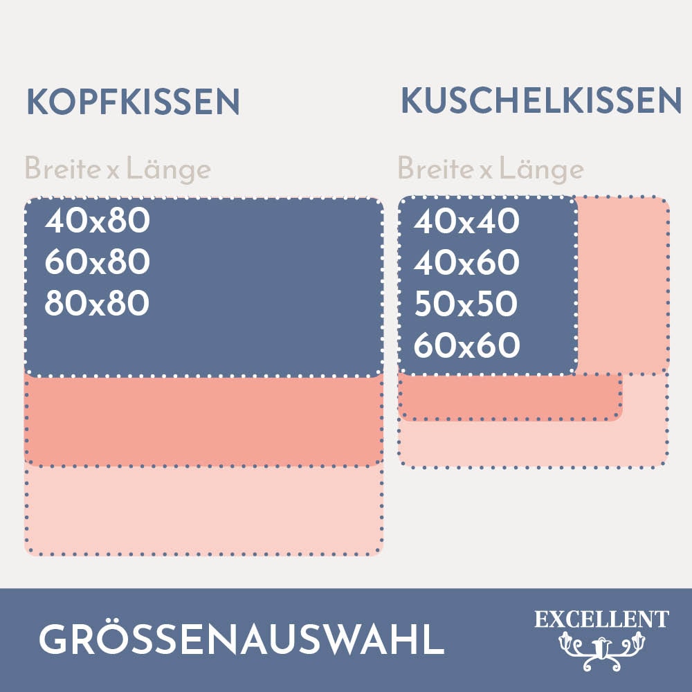 Excellent 3-Kammer-Kopfkissen »Florenz«, Füllung: 60% Daunen, 40% Federn (Außenkammern), Bezug: 100% Baumwolle, (1 St.), hergestellt in Deutschland, allergikerfreundlich