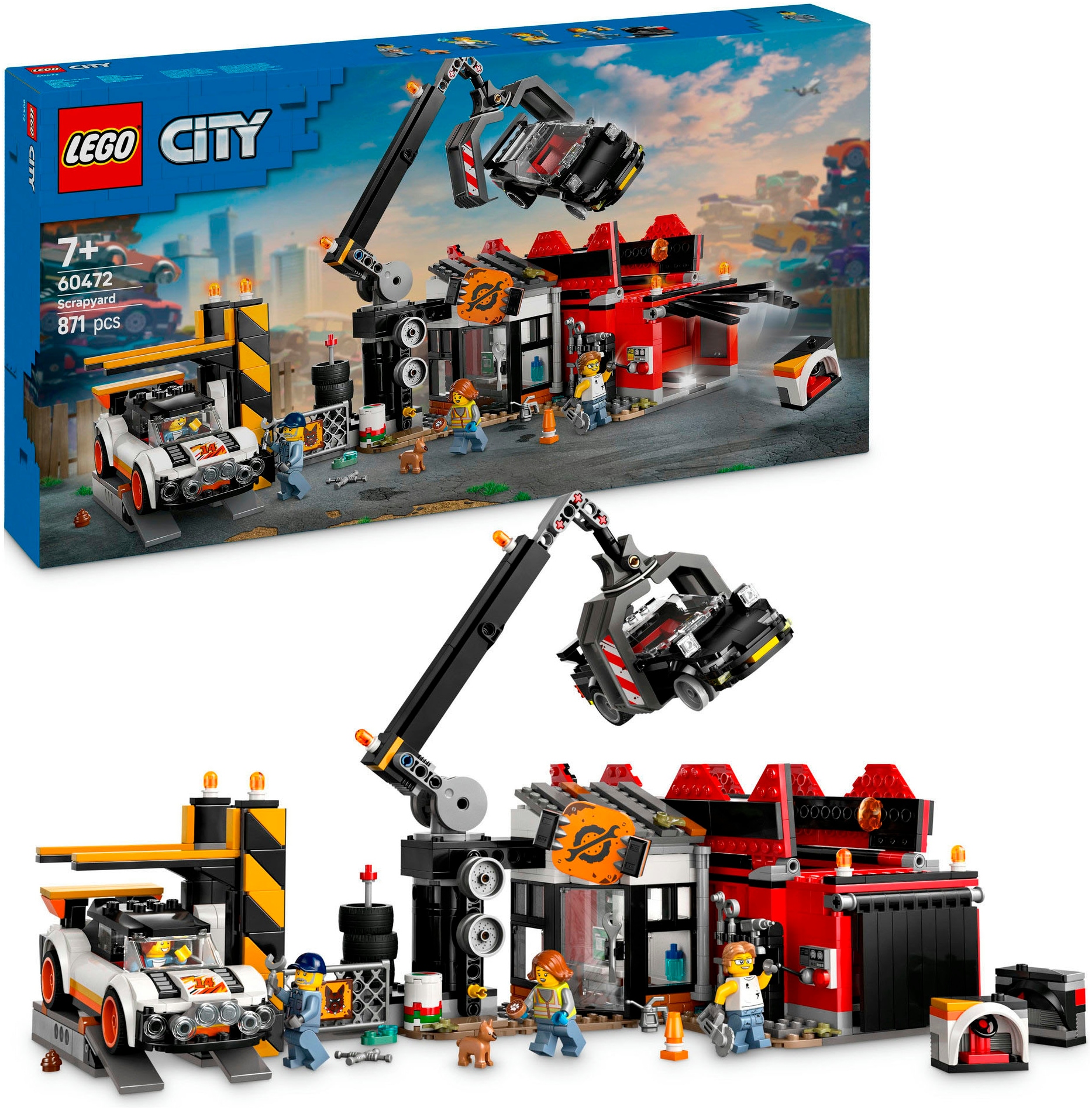 LEGO® Konstruktionsspielsteine »Schrottplatz mit Autos (60472), LEGO City«, (871 St.), Made...