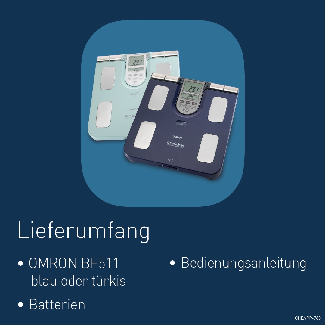 Omron Körper-Analyse-Waage »HBF-511B-E«, Ganzkörpermessung mit klinischer Genauigkeit