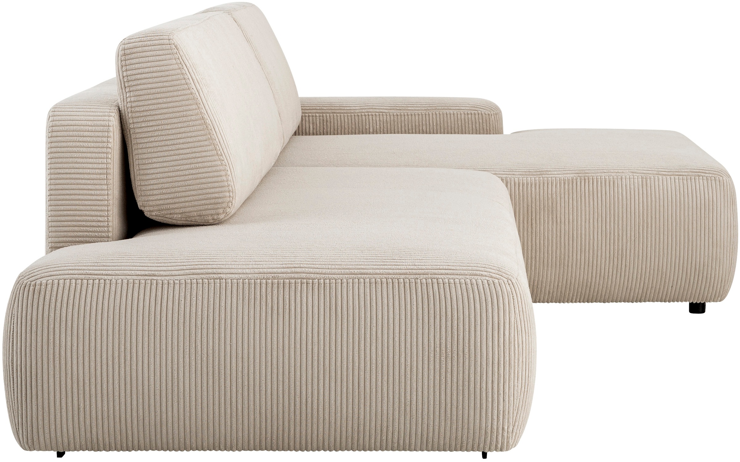 INOSIGN Ecksofa »TORGE, Schlafsofa Cord, Samtvelours u. Strukur fein, Couch in L-Form«, Schlaffunktion und Bettkasten, Liegefläche: 210x125 cm, neues Design