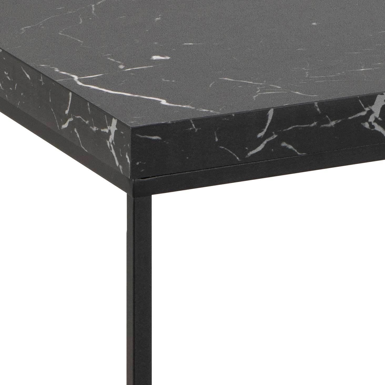 ACTONA GROUP Couchtisch »Barossa Wohnzimmertisch, Sofatisch, Kaffeetisch,«, rechteckig, Steinoptik, schwarze Stahlbeine, Breite 110 cm