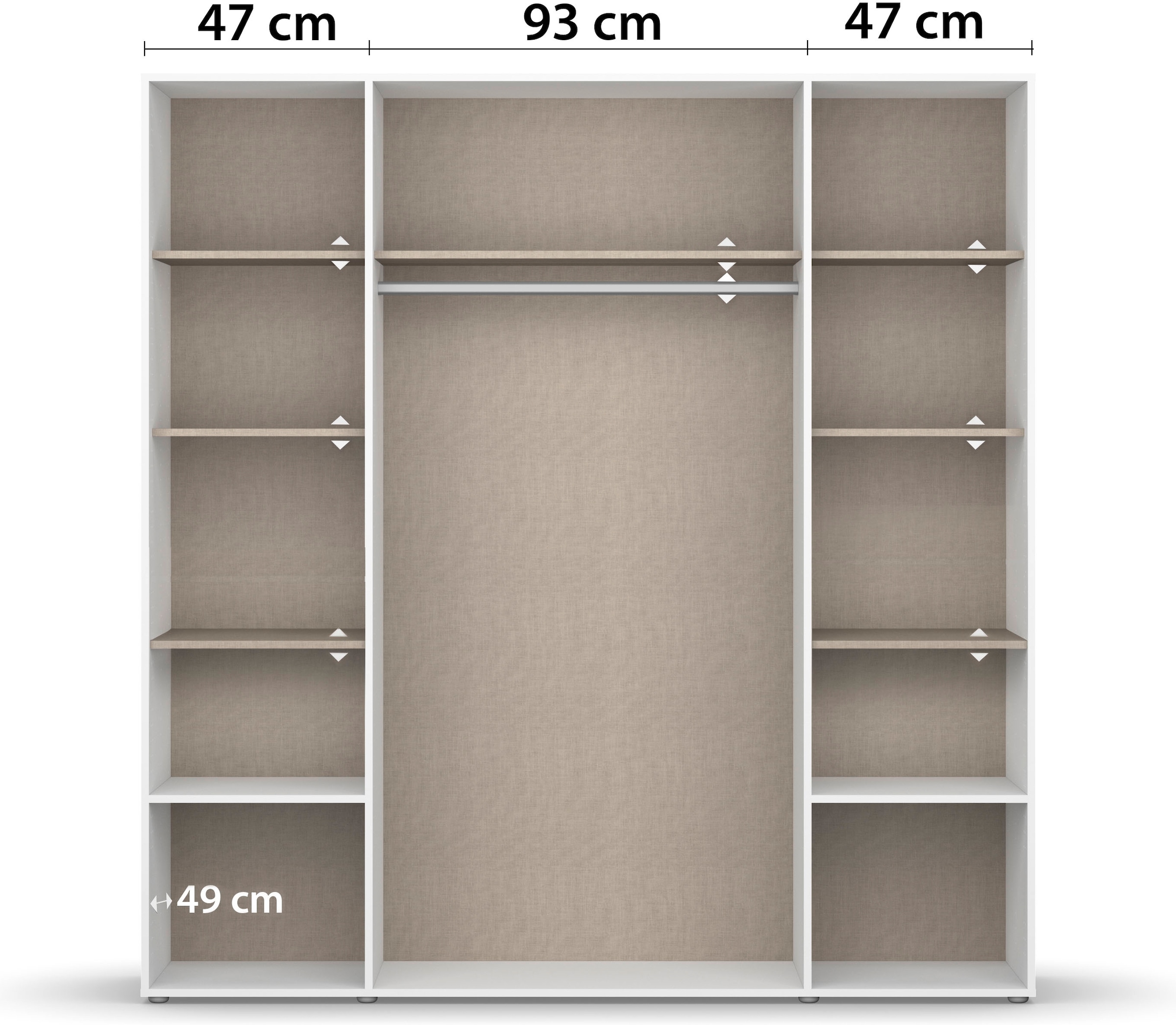 rauch Drehtürenschrank »Kleiderschrank Schrank Garderobe Wäscheschrank NARAI mit Schubladen«, (in 3 verschiedenen Ausstattungen BASIC/CLASSIC/PREMIUM), Griffausfräsungen für eine grifflose Optik TOPSELLER MADE IN GERMANY