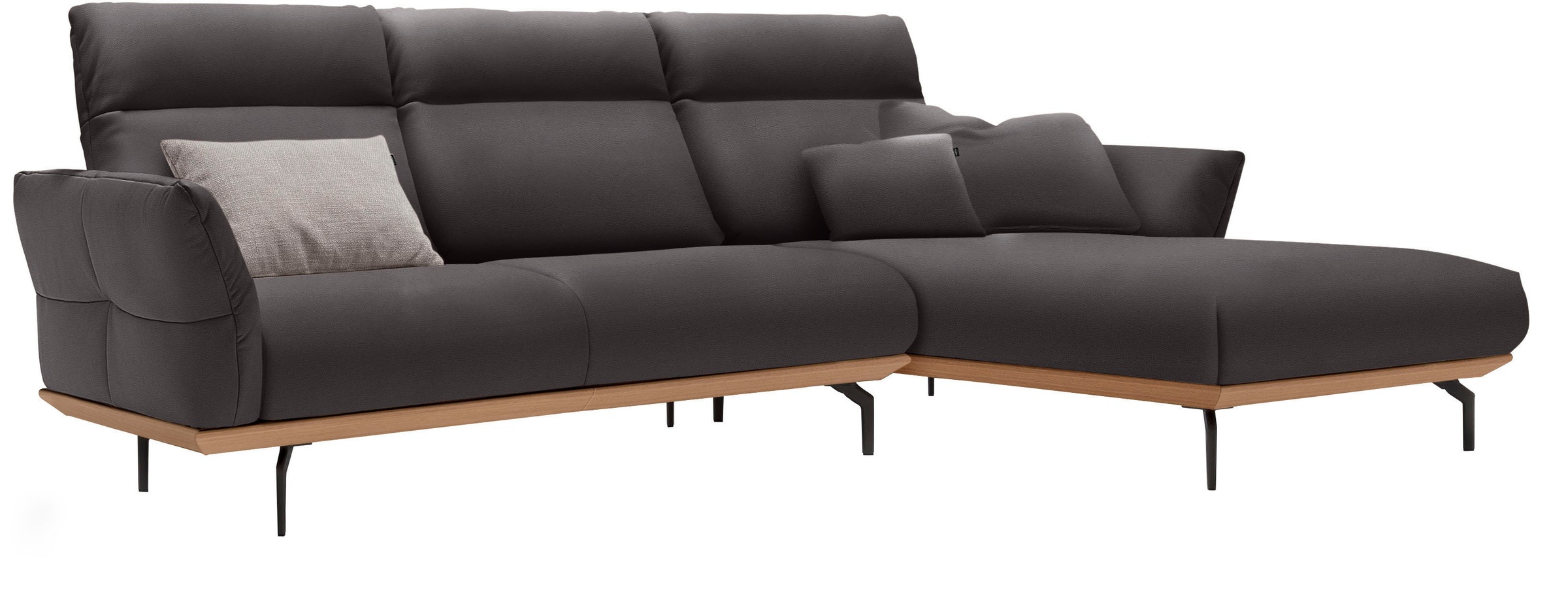 Creation BY ROLF BENZ Ecksofa »CR.460« Sockel in Eiche, Alugussfüße in umbr günstig online kaufen