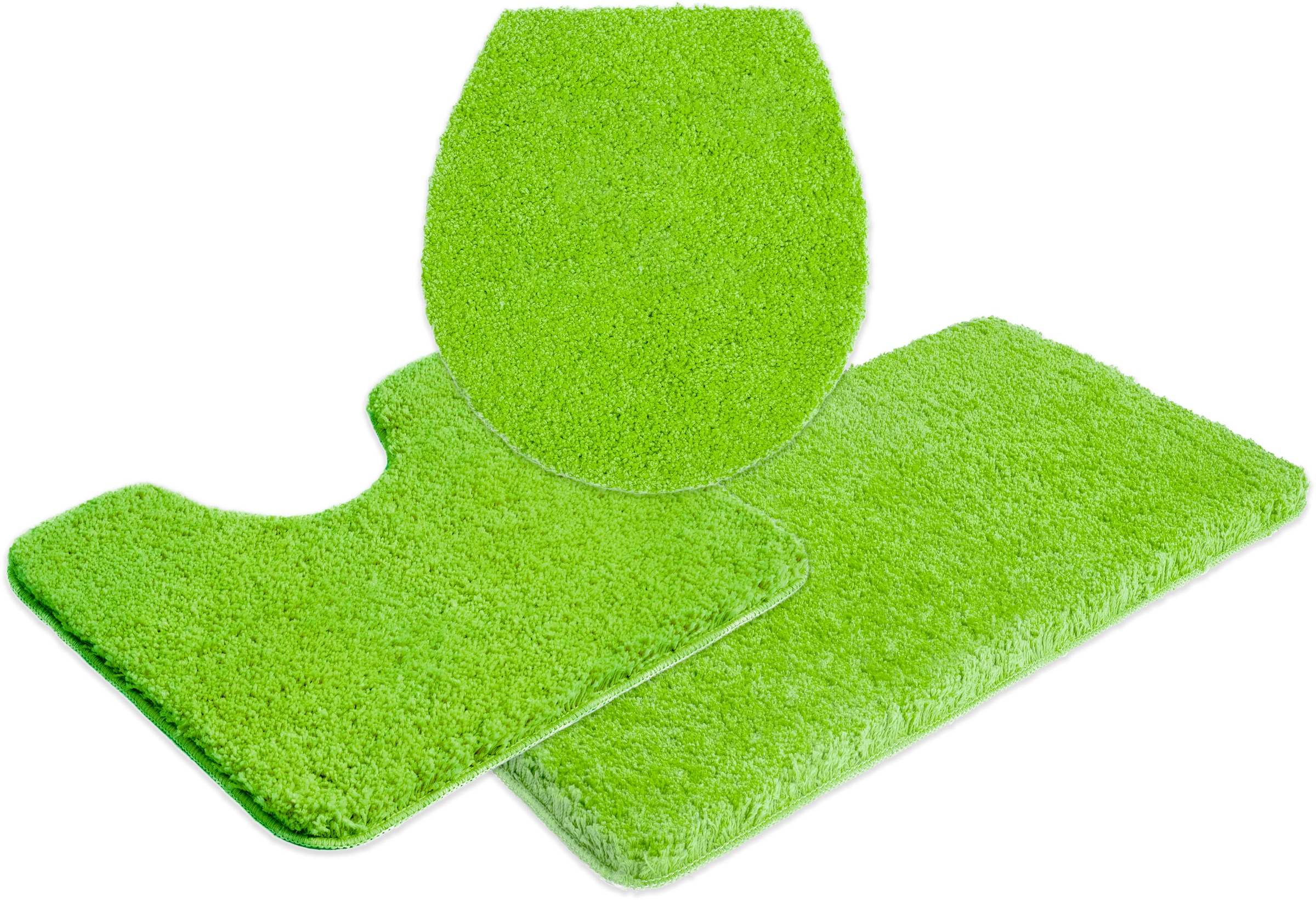my home Badematte »Sanremo, Badvorleger, Badezimmer Teppich, sehr weich«, rutschhemmend beschichtet, fußbodenheizungsgeeignet-schnell trocknend, Badteppich, unifarben, rechteckig, rund & als 3-tlg. Set erhältlich