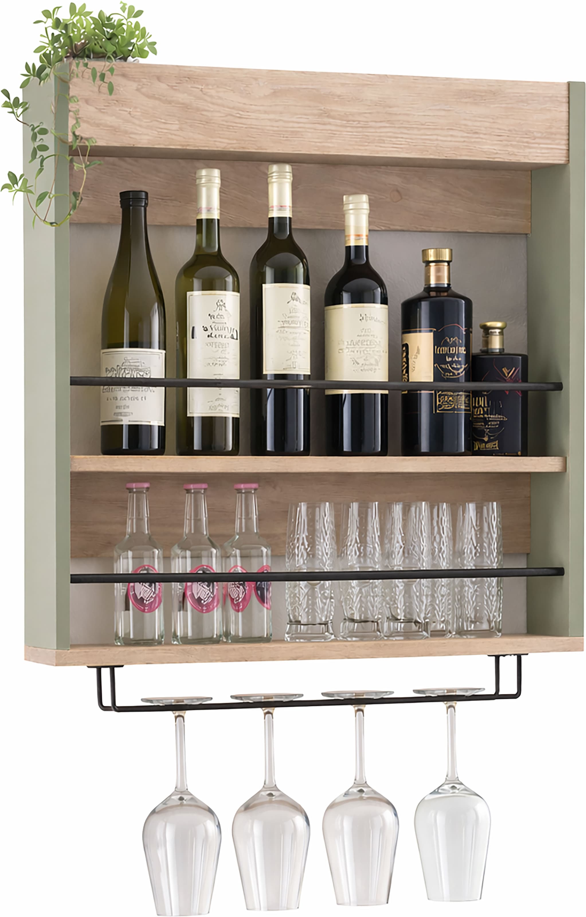 KOCHSTATION Küchenregal »KS-Kolari« Weinglashalter am Regalboden: Platz für 4 bis 5 Weingläser