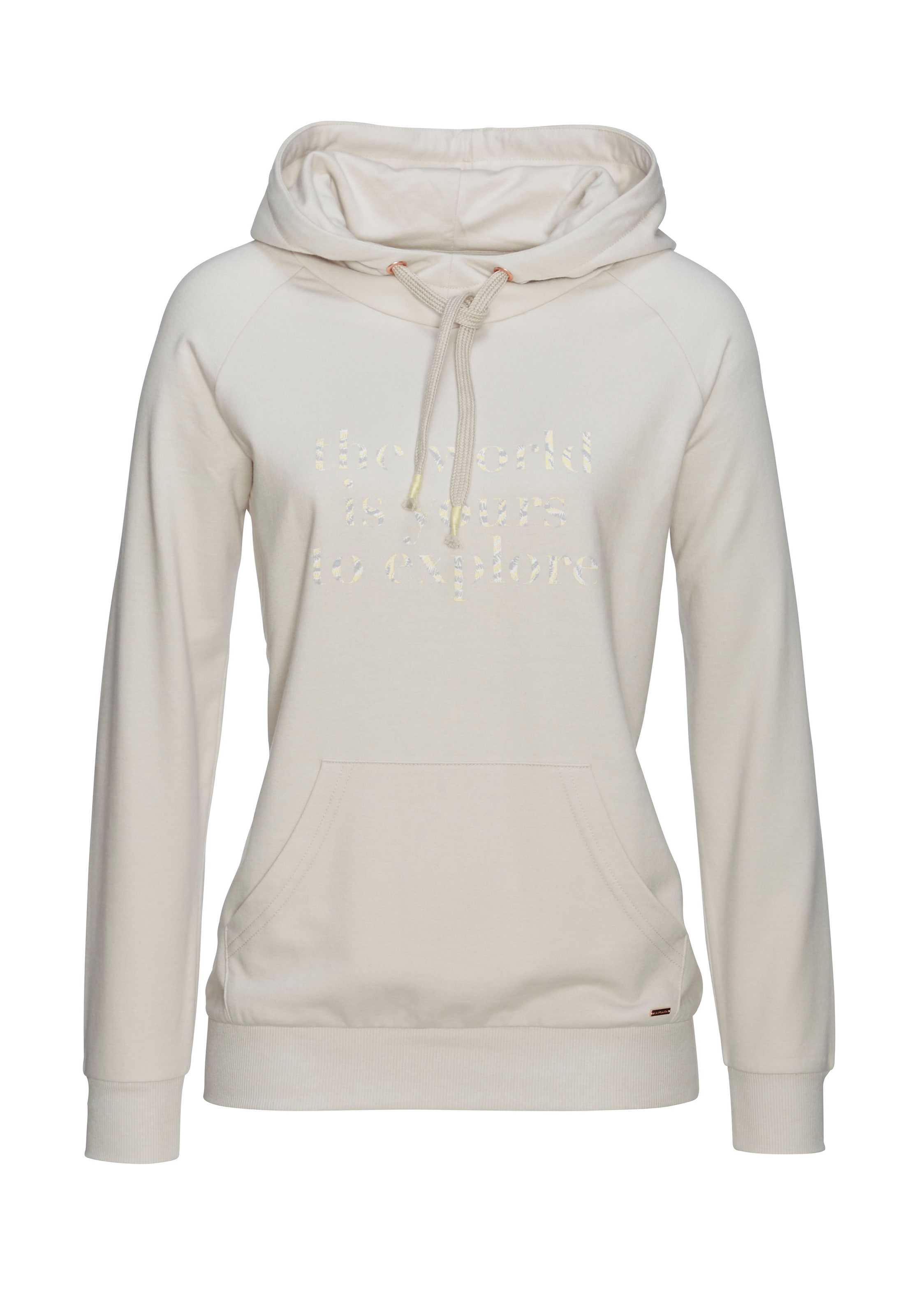 LASCANA Hoodie, mit Statement Druck, Loungeanzug