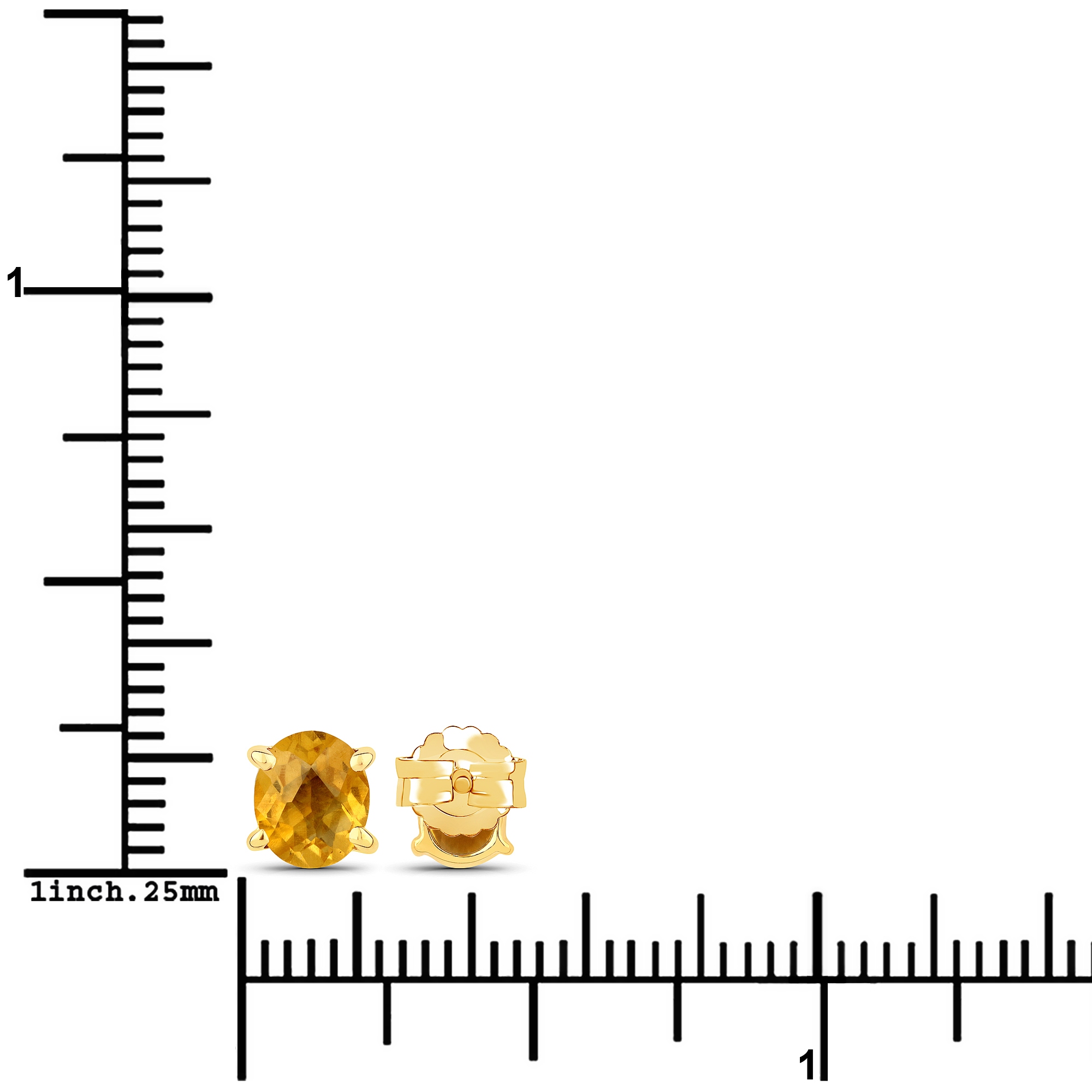 Vira Jewels Paar Ohrstecker »925-Sterling Silber vergoldet Glänzend Citrin gelb«