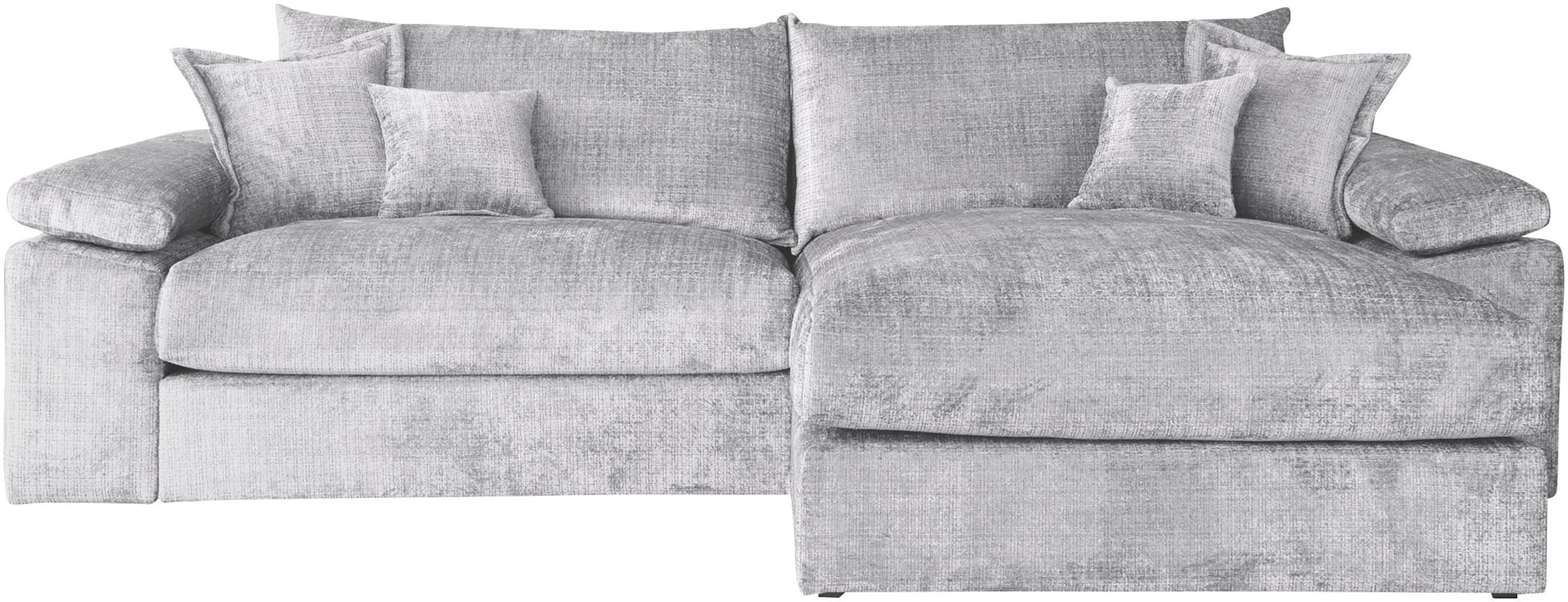 Home affaire Ecksofa »Soft&Cosy XXL L-Form, B: 303 cm«, Mega-Sofa, Cord oder Chenille-Struktur, mit Federkern & 4 Zierkissen