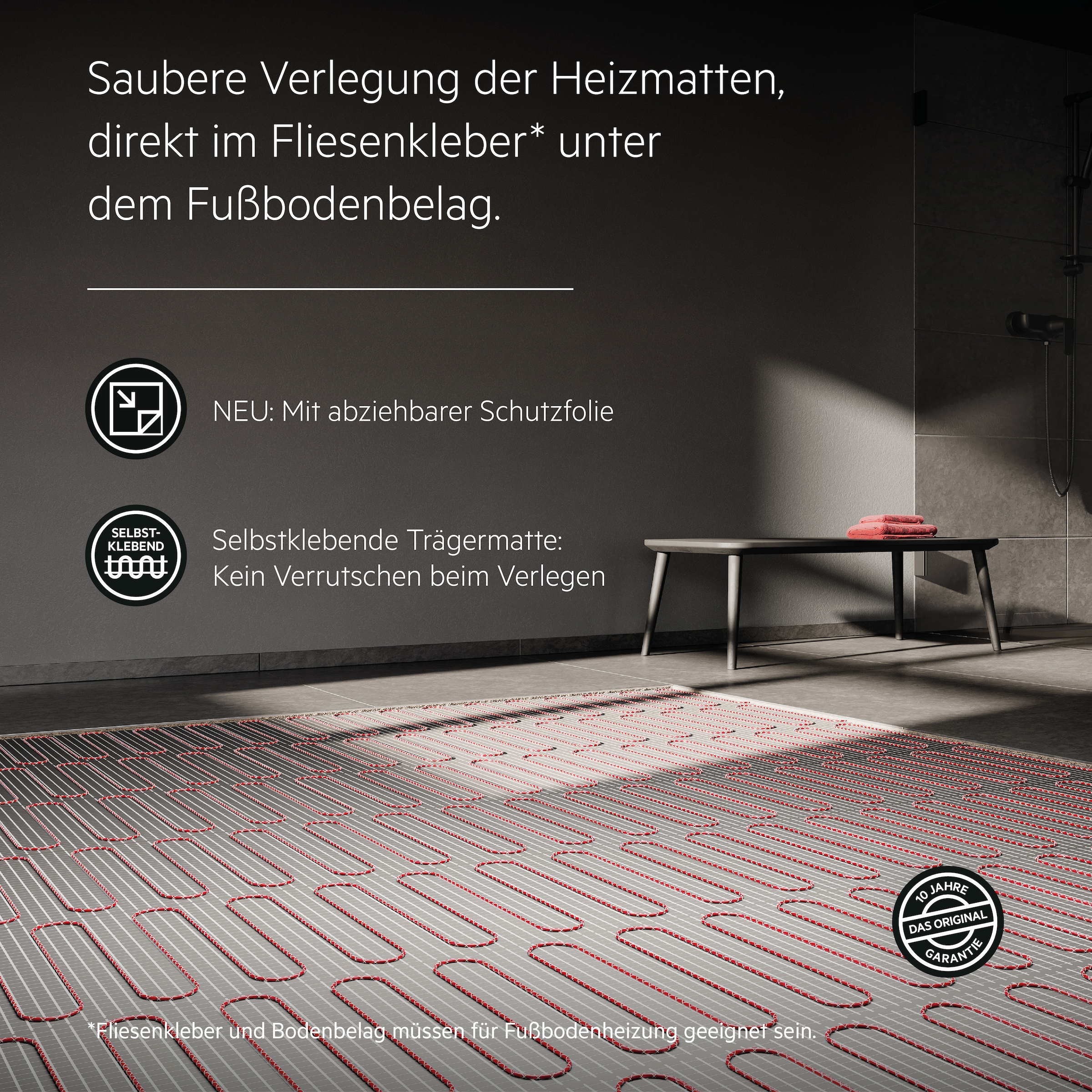 AEG Haustechnik Fußbodenheizung »Turbo Thermo Boden »TBS TC 200/5 Set Plus««, Elektrische Fußbodenheizung, Komplettset 5 m², 200 W/m²