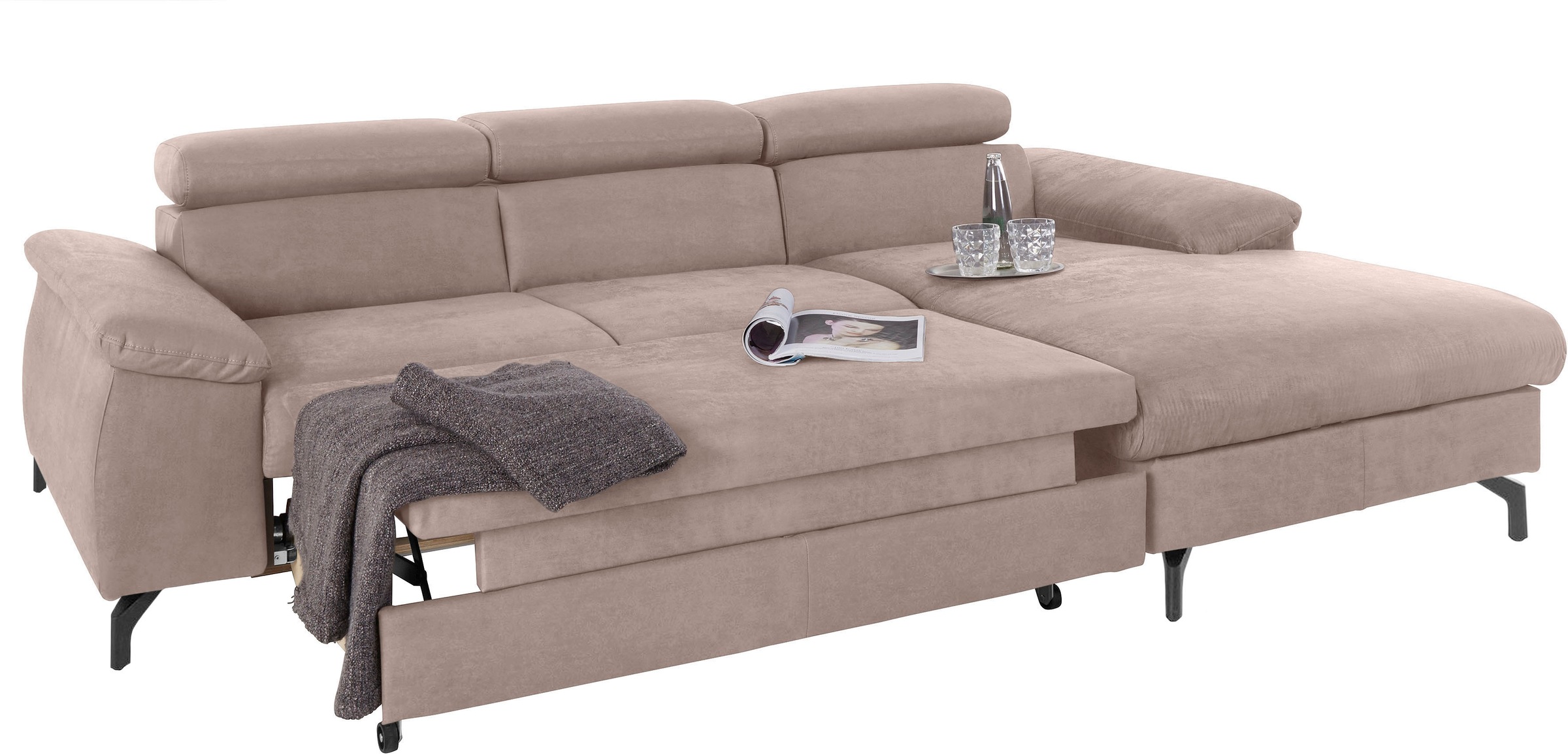 COTTA Ecksofa »Kitty L-Form«, mit Kopfteilverstellung, wahlweise mit Bettfunktion & Bettkasten