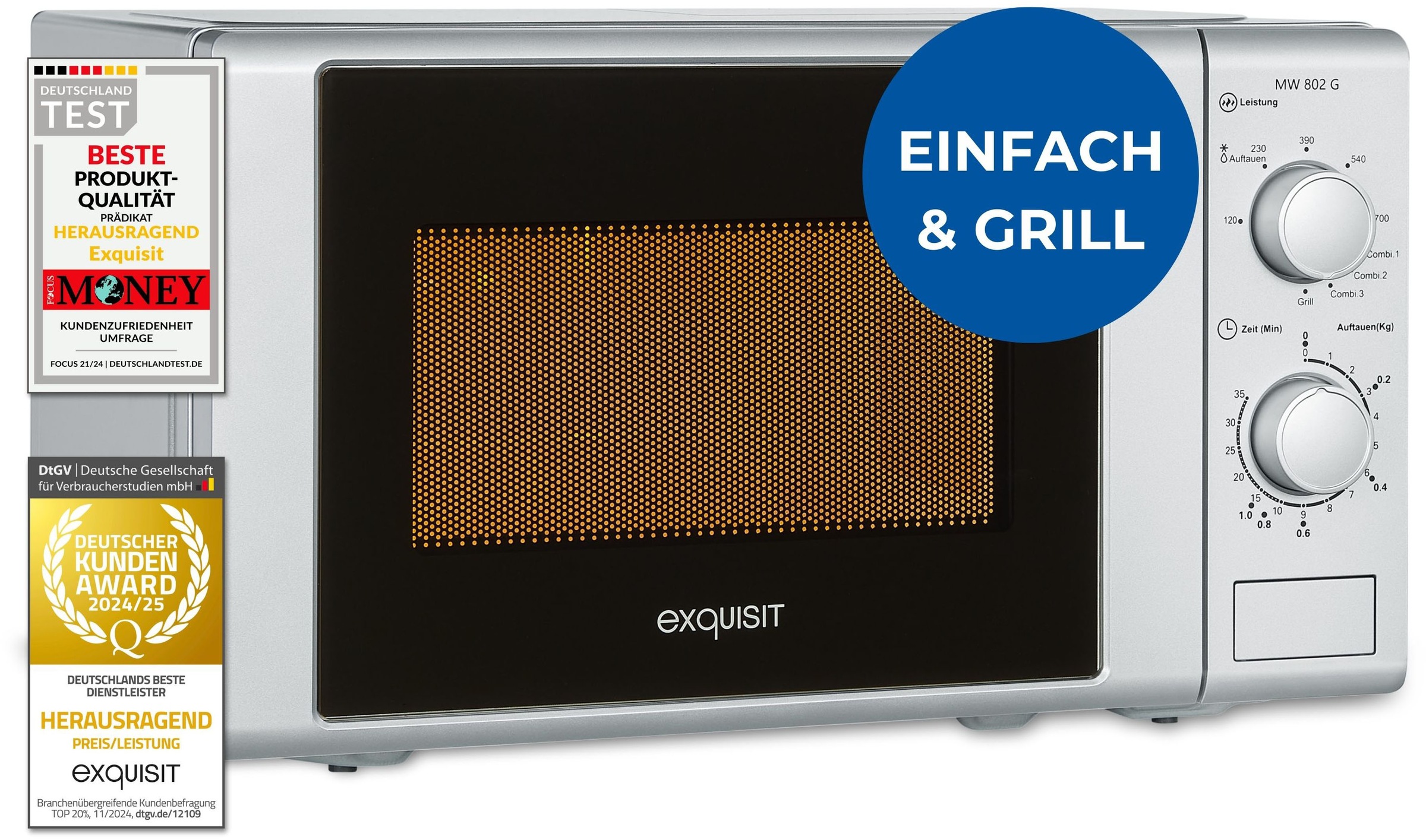 exquisit Mikrowelle »MW 900-030G silber« Grill   Mikrowelle 1050 W günstig online kaufen