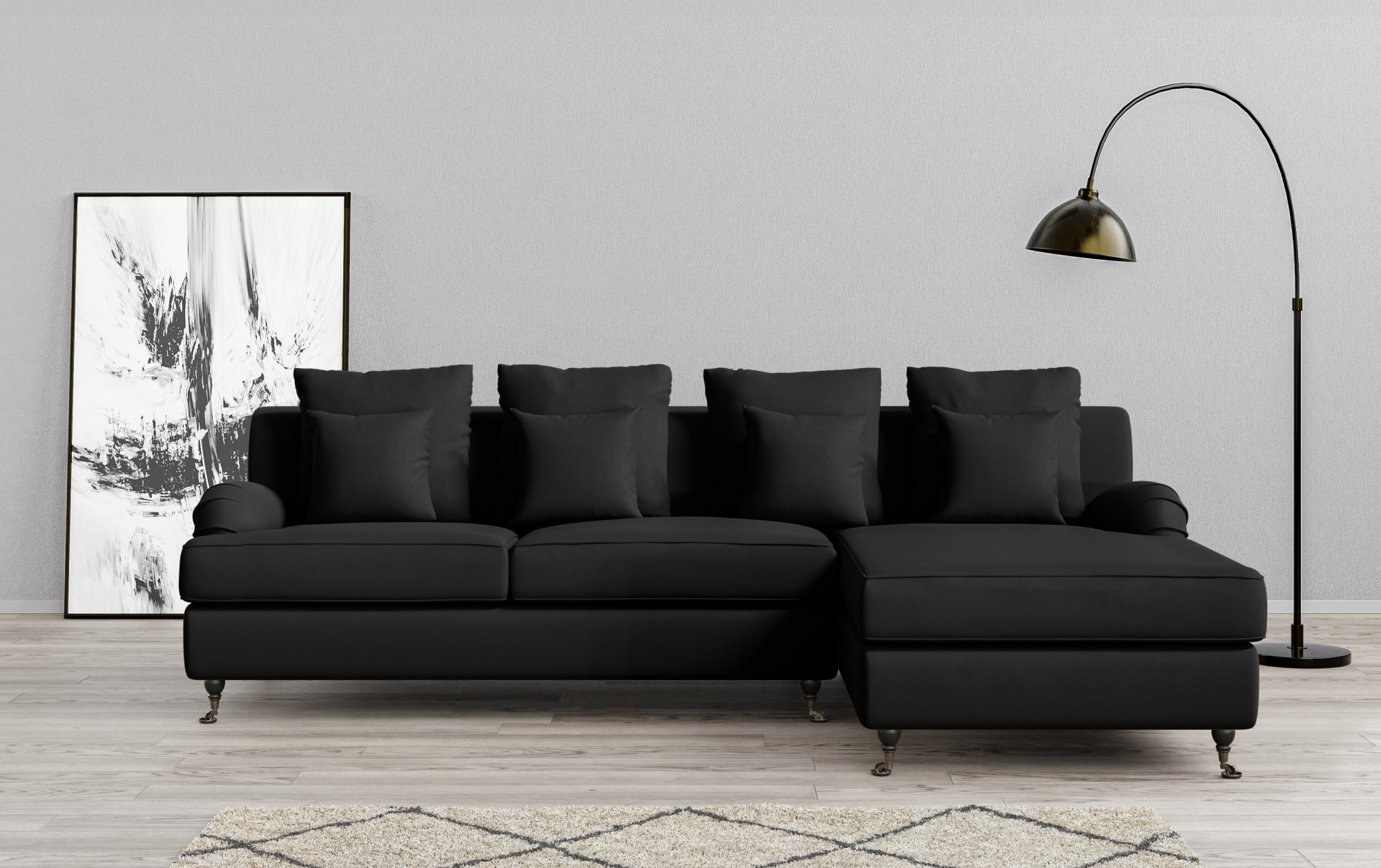 Home affaire Ecksofa »NORIN L-Form«, zwei Fußarten: vorne - Rollen, hinten günstig online kaufen
