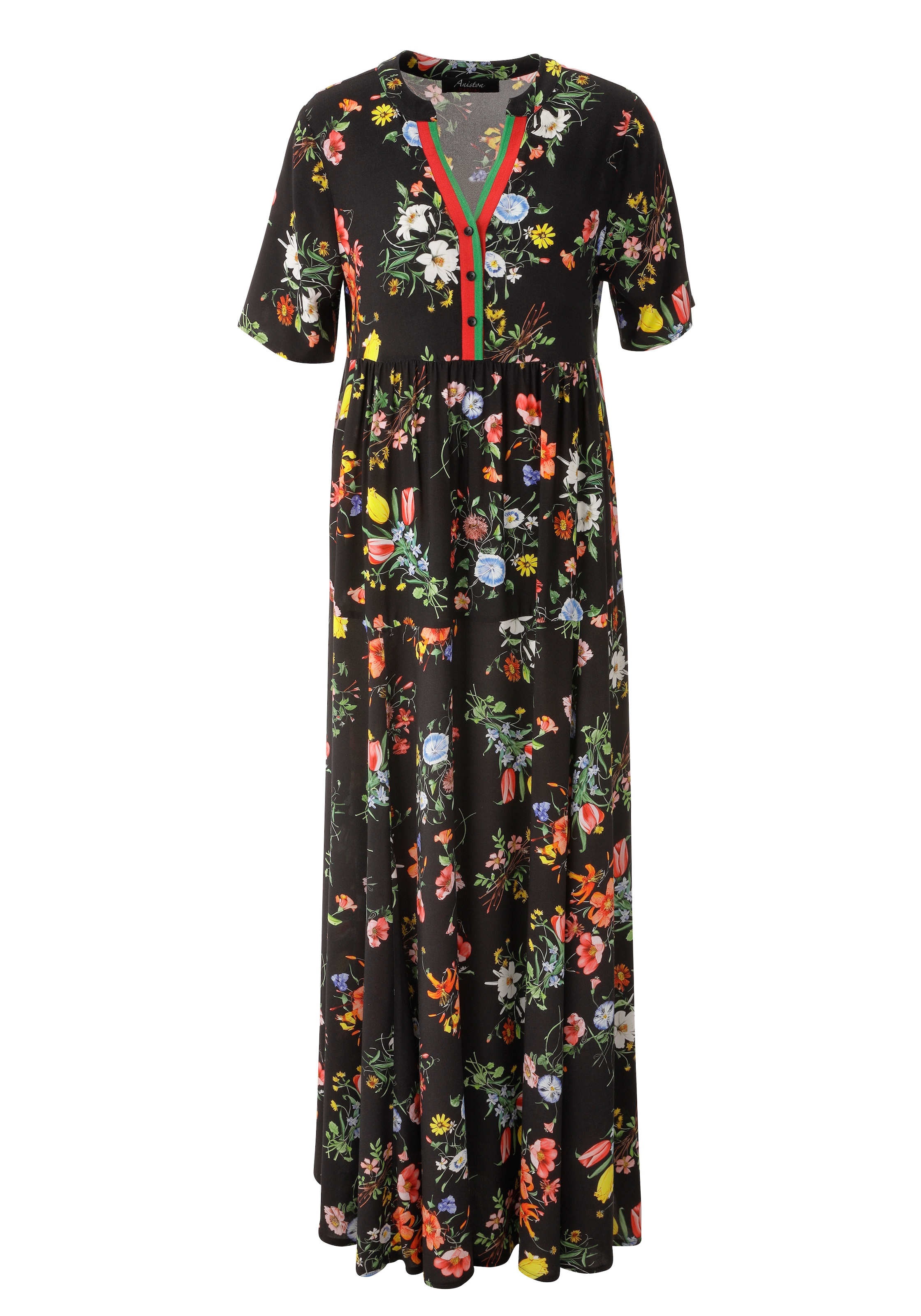 Aniston CASUAL Sommerkleid mit farbenfrohen Blumendruck - jedes Teil ein Unikat