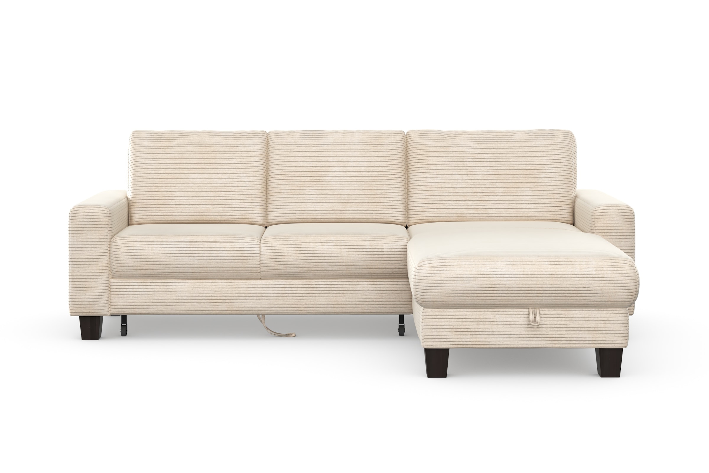 Home affaire Ecksofa »Summer L-Form«, mit Recamiere, mit oder ohne Bettfunktion und Bettkasten, Cord-Bezug