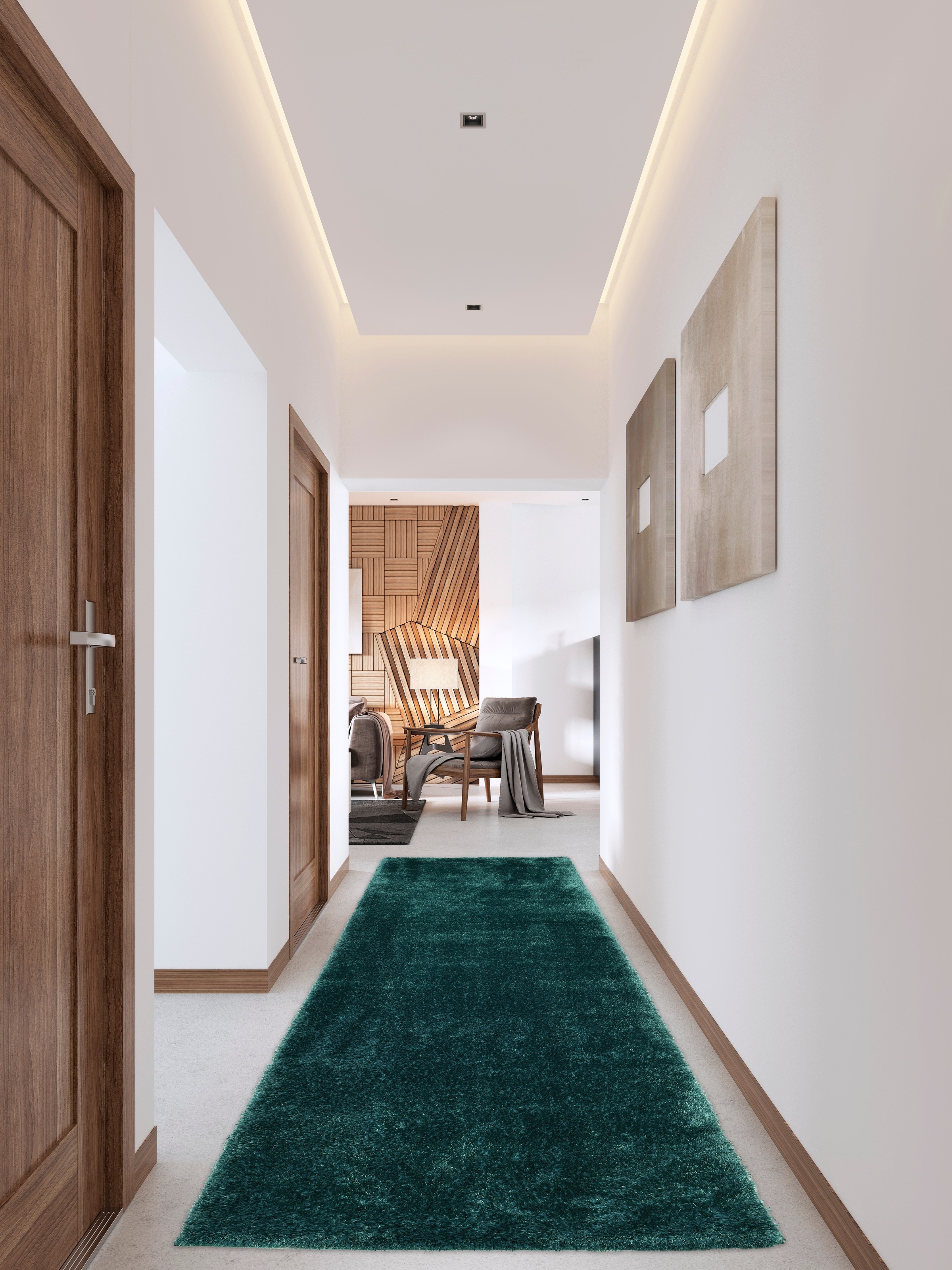 my home Hochflor-Läufer Malin, rechteckig, Höhe: günstig online kaufen
