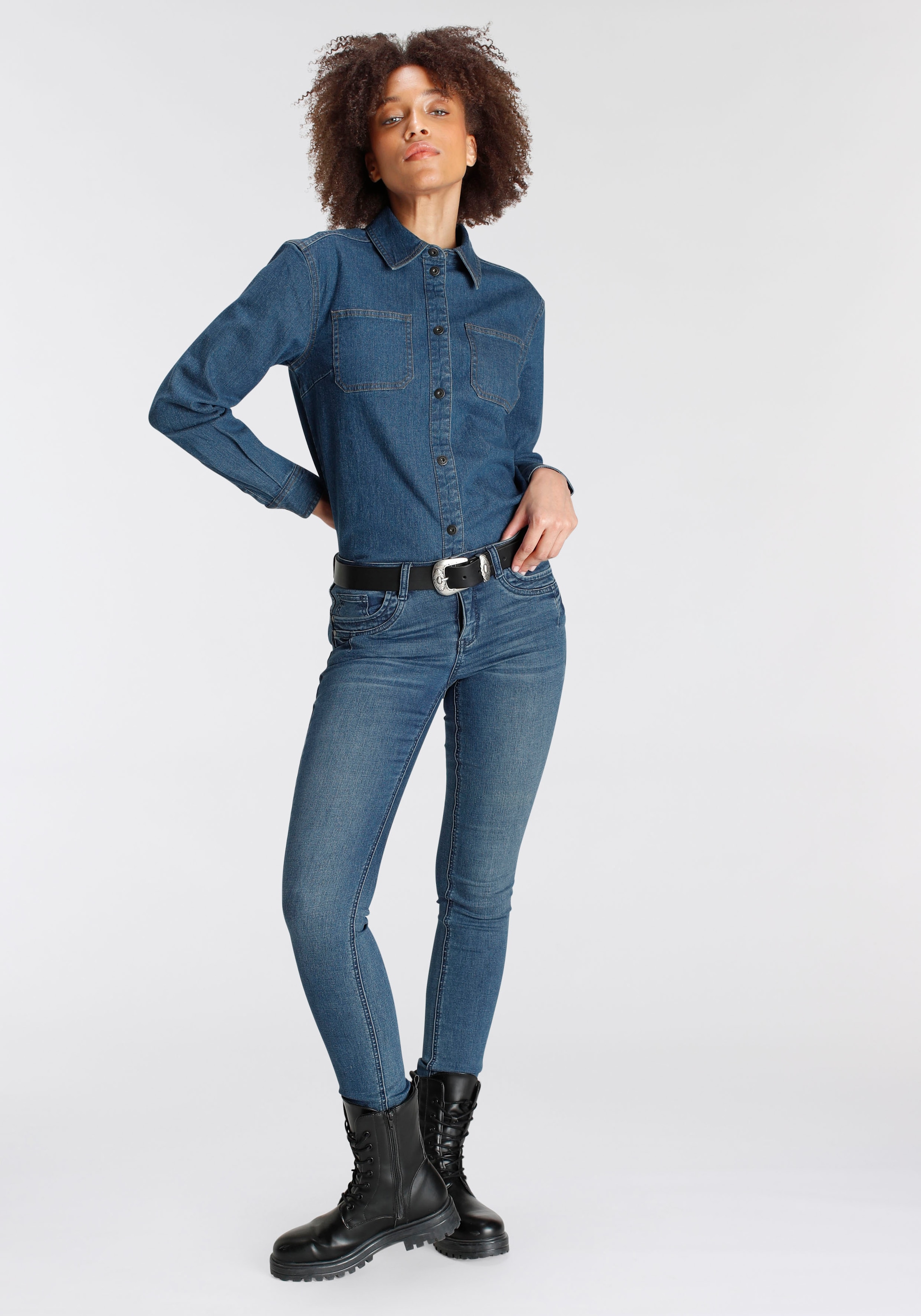 Weiter »Shacket Denim«, Jeansjacke geschnitten bestellen Arizona