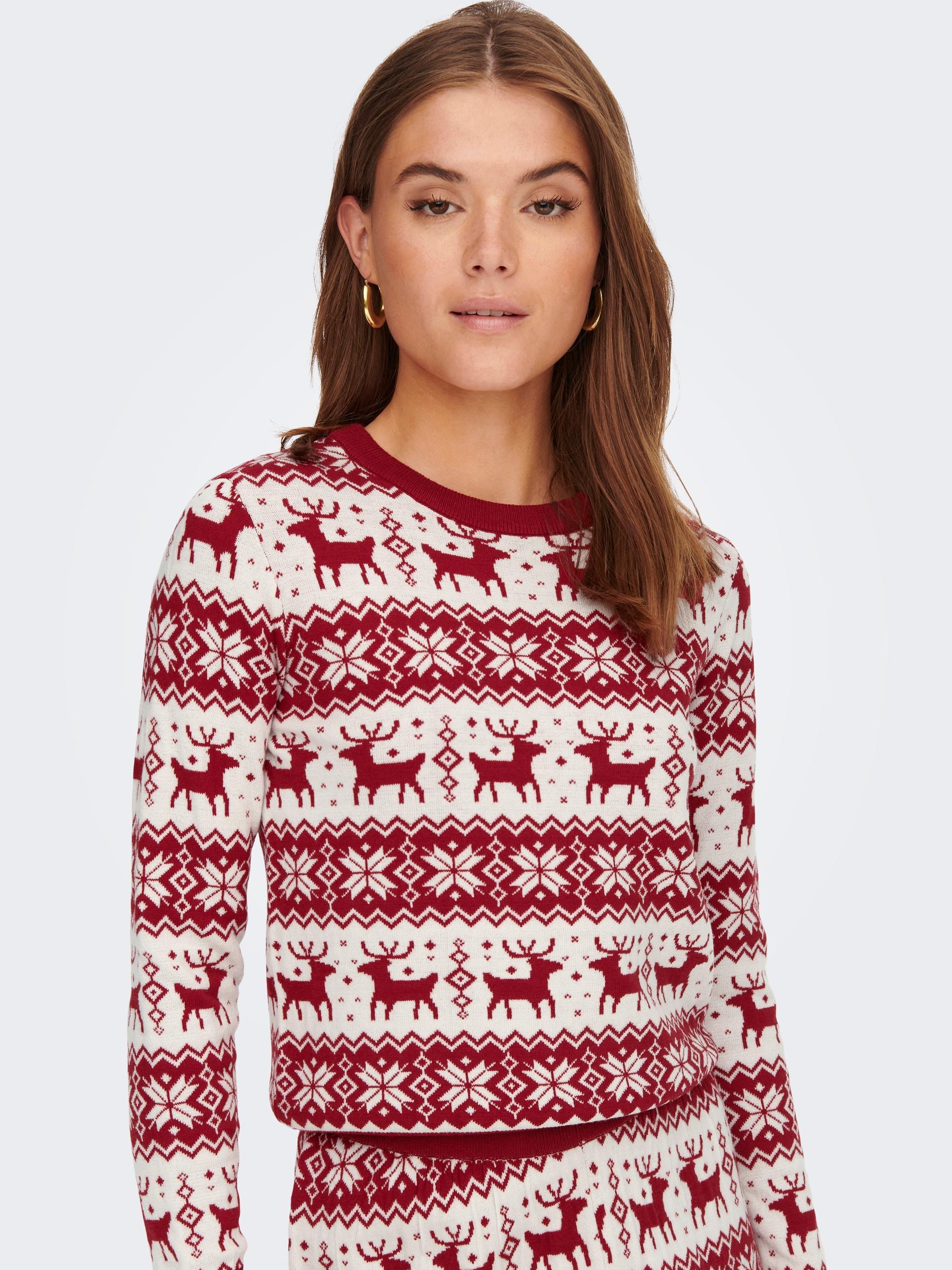 ONLY Weihnachtspullover »ONLXMAS COMFY SNOWFLAKE L/S PULLOVER KNT«