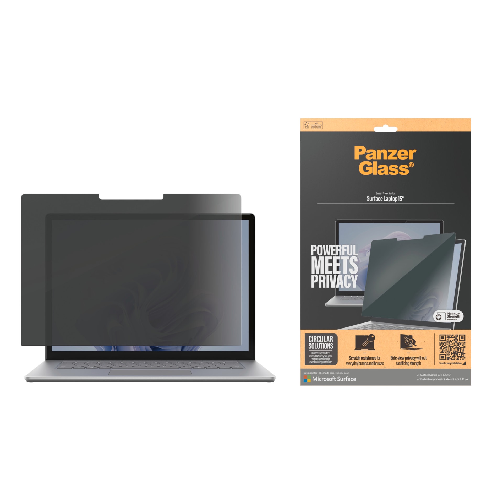 CARE by PanzerGlass Displayschutzfolie »Privacy Filter Screen Protector«, für Microsoft Laptop 15...