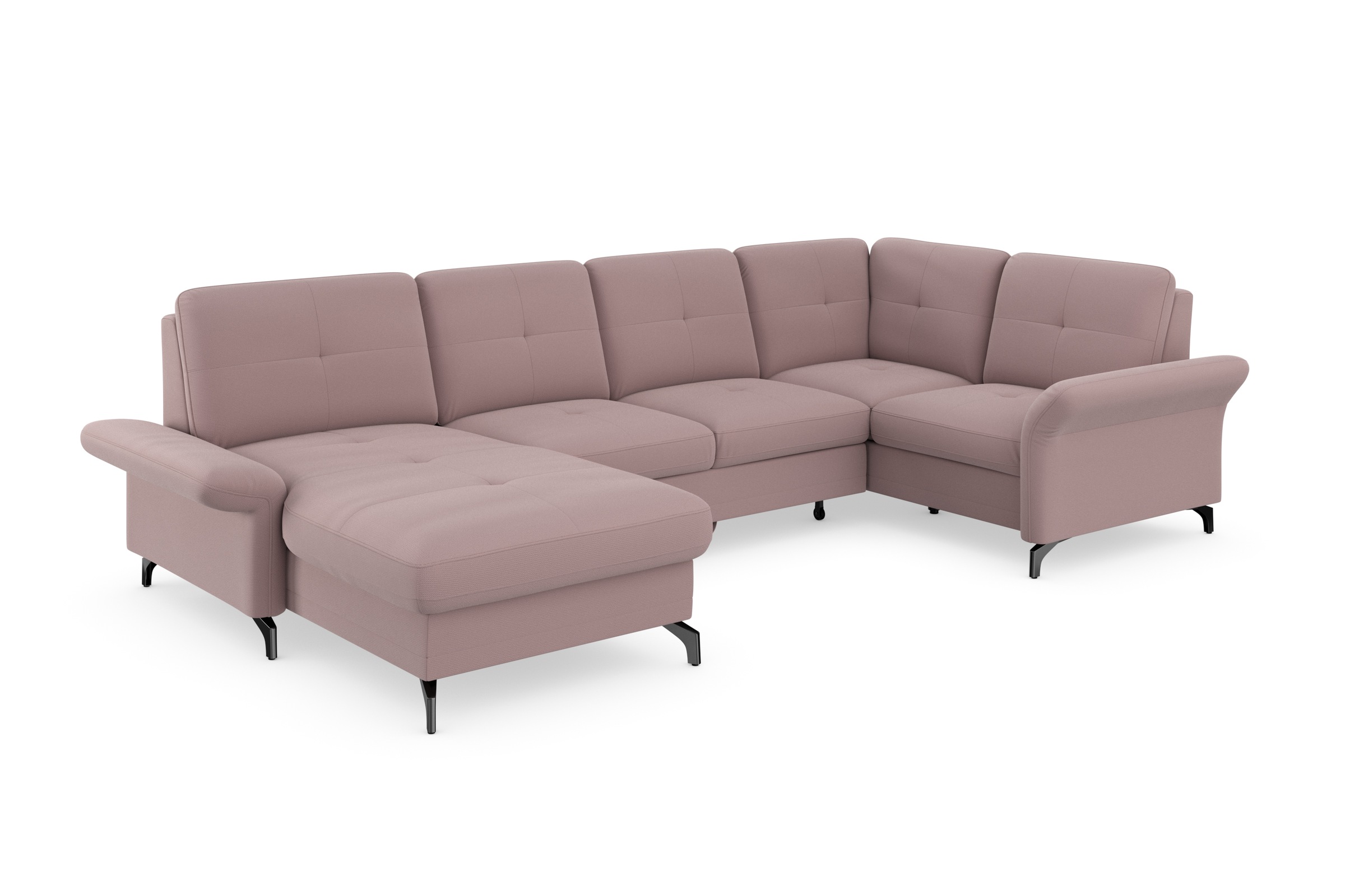 Places of Style Wohnlandschaft »Calando U-Form«, wahlweise mit Bettfunktion, Bettkasten und Armteilfunktion