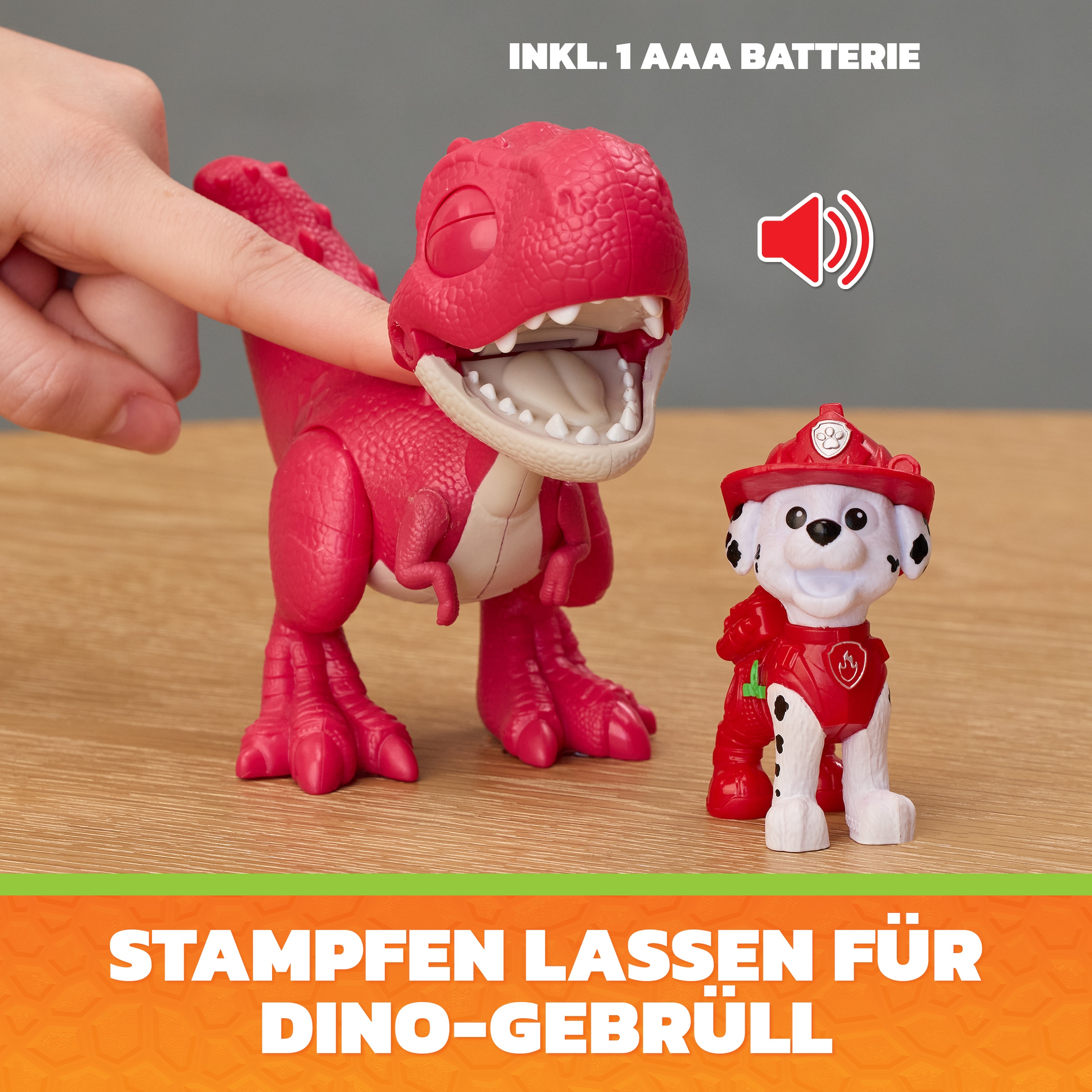 Spin Master Spielfigur »PAW Patrol: Der Dino Film, Roaring Pups, Marshall & Rhabarber Dino«