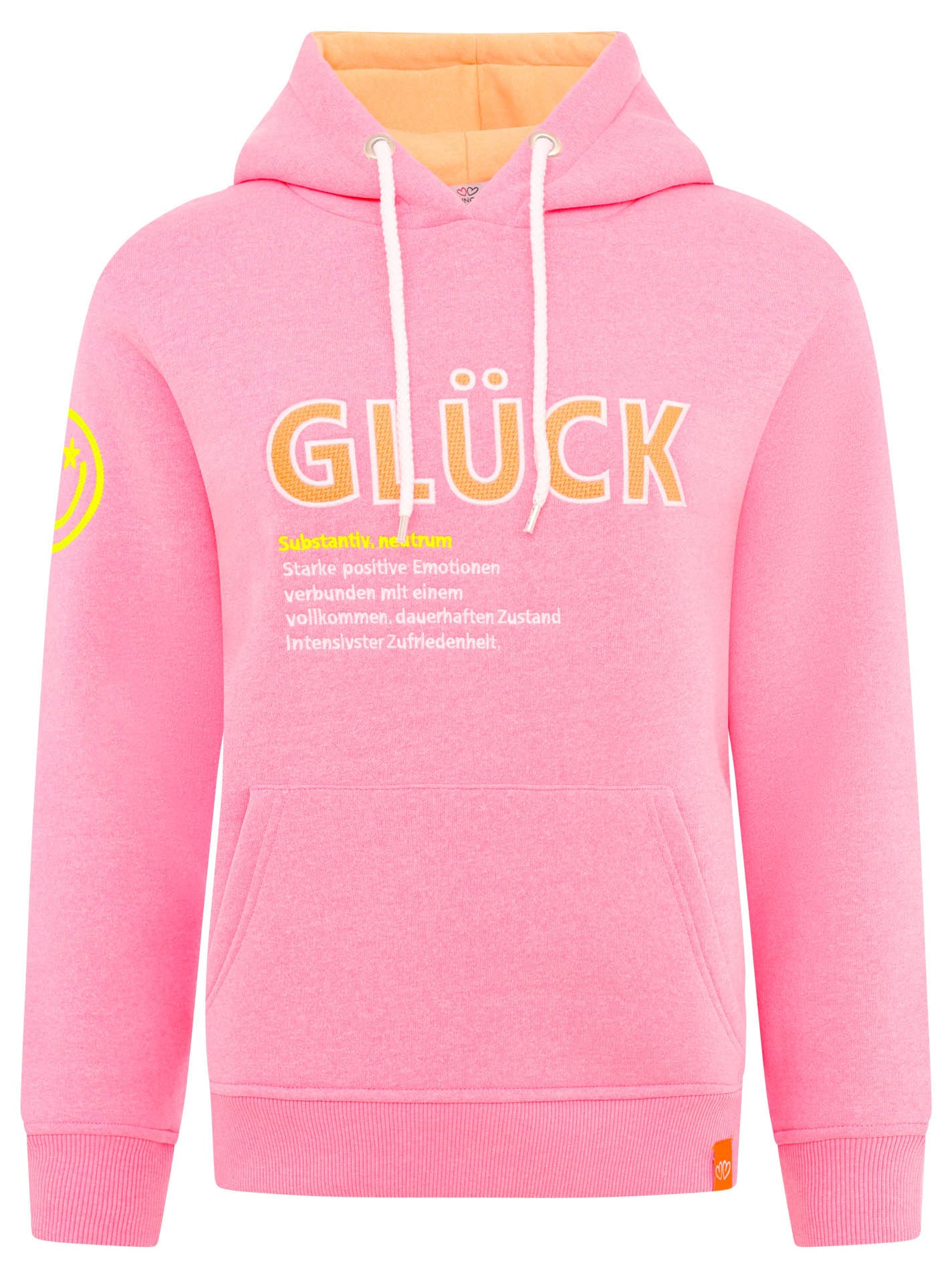 Zwillingsherz Hoodie »"Glück"«, mit Schriftzug Glück und Kängurutaschen