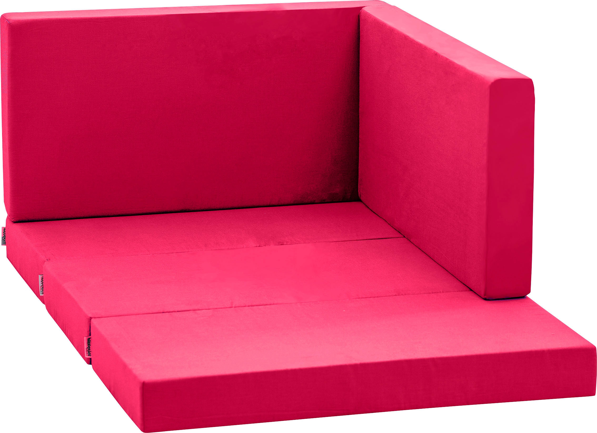 Hoppekids Hochbett »ECO Dream 90x200 mit Schreibtisch & Loungesofa / Gästebett«, Kinderbett aus Massivholz, Sofa ausziehbar zum Gästebett