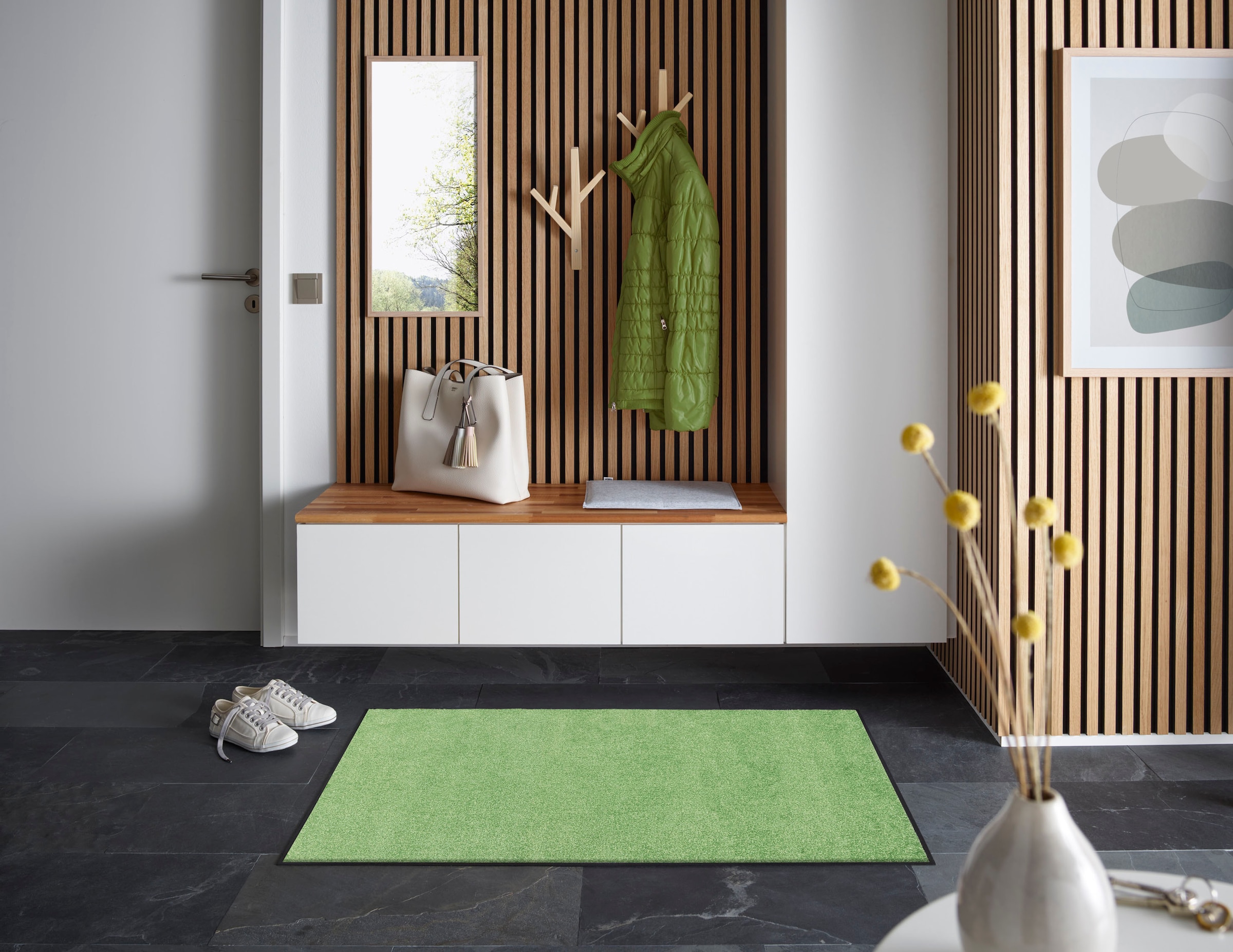 wash+dry by Kleen-Tex Fußmatte »Trend Uni, Schmutzfangmatte, waschbar«, rechteckig, 7 mm Höhe, rutschhemmend, In- und Outdoor geeignet, auch als Läufer erhältlich