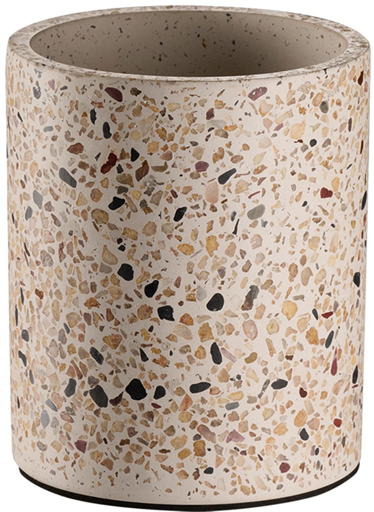 APS Besteckhalter »Besteckbehälter -TERRAZZO- Ø 11 cm, Höhe ca. 13,5 cm«, (1 tlg.), in Terrazzo Optik, mit möbelschonender Unterseite
