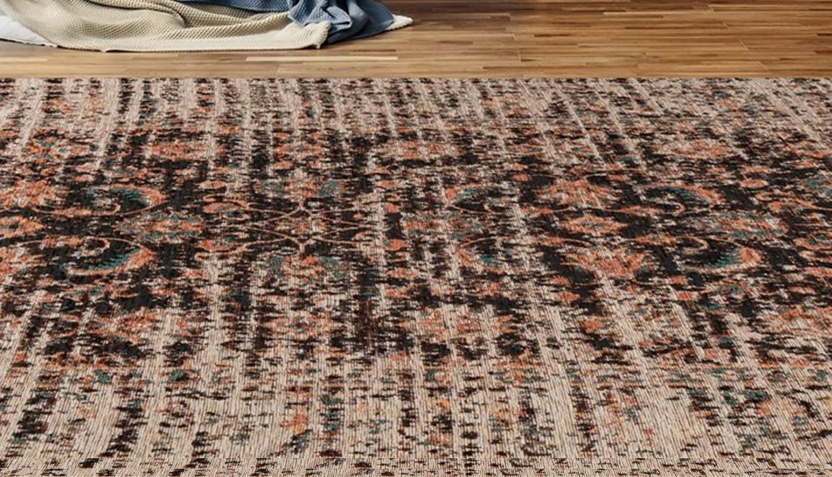 Padiro Teppich »Charme 225«, rechteckig, 5 mm Höhe, Chenille Flachgewebe im günstig online kaufen