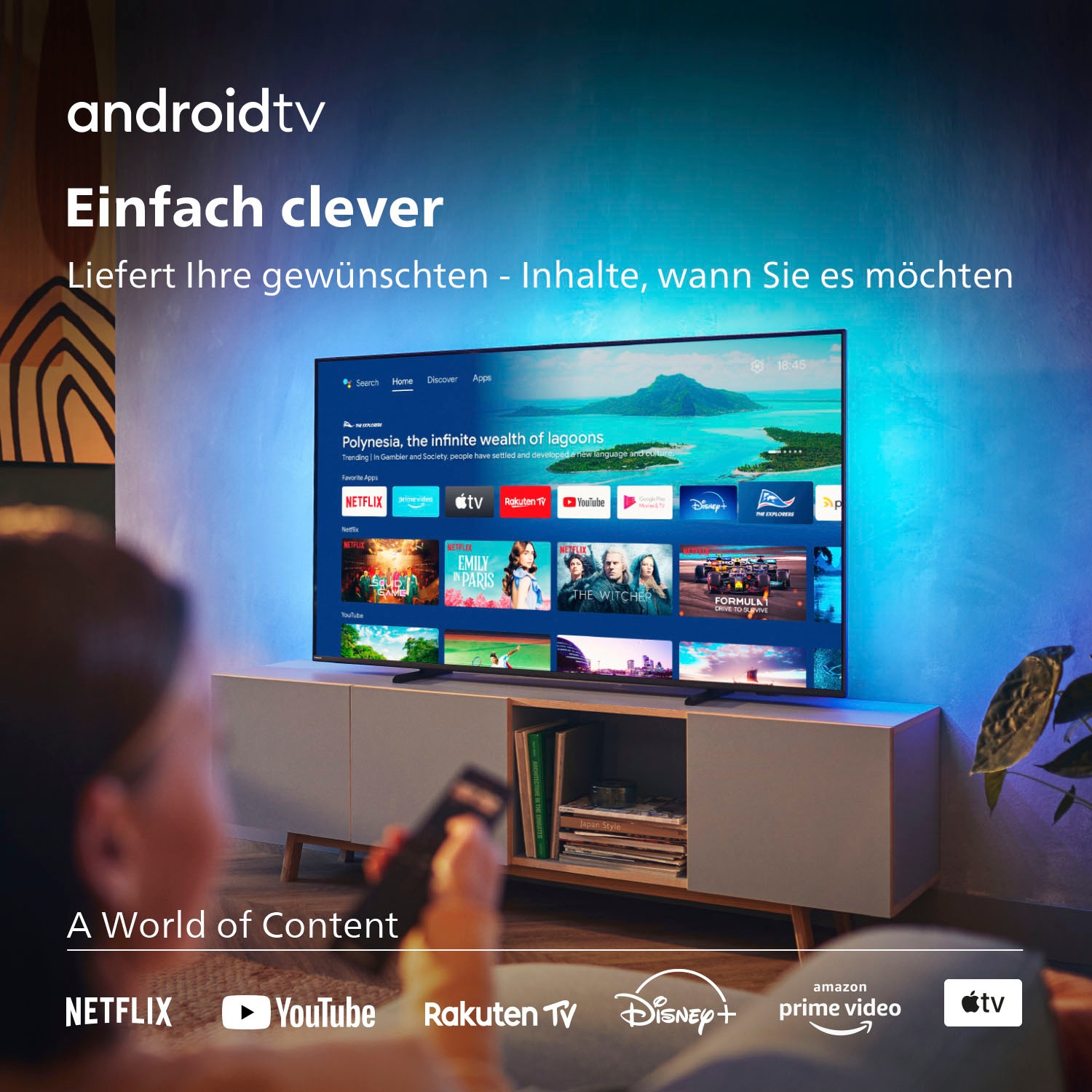 TV-Smart-TV »65PUS8007/12«, auf Ultra Philips 4K Rechnung LED-Fernseher Android kaufen cm/65 164 Zoll, HD,
