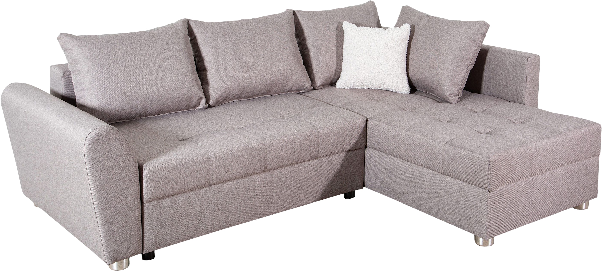 COLLECTION AB Ecksofa »JANA«, Ecksofa,Bettfunktion,Bettkasten,Bonnelfederkern,Rückenkissen