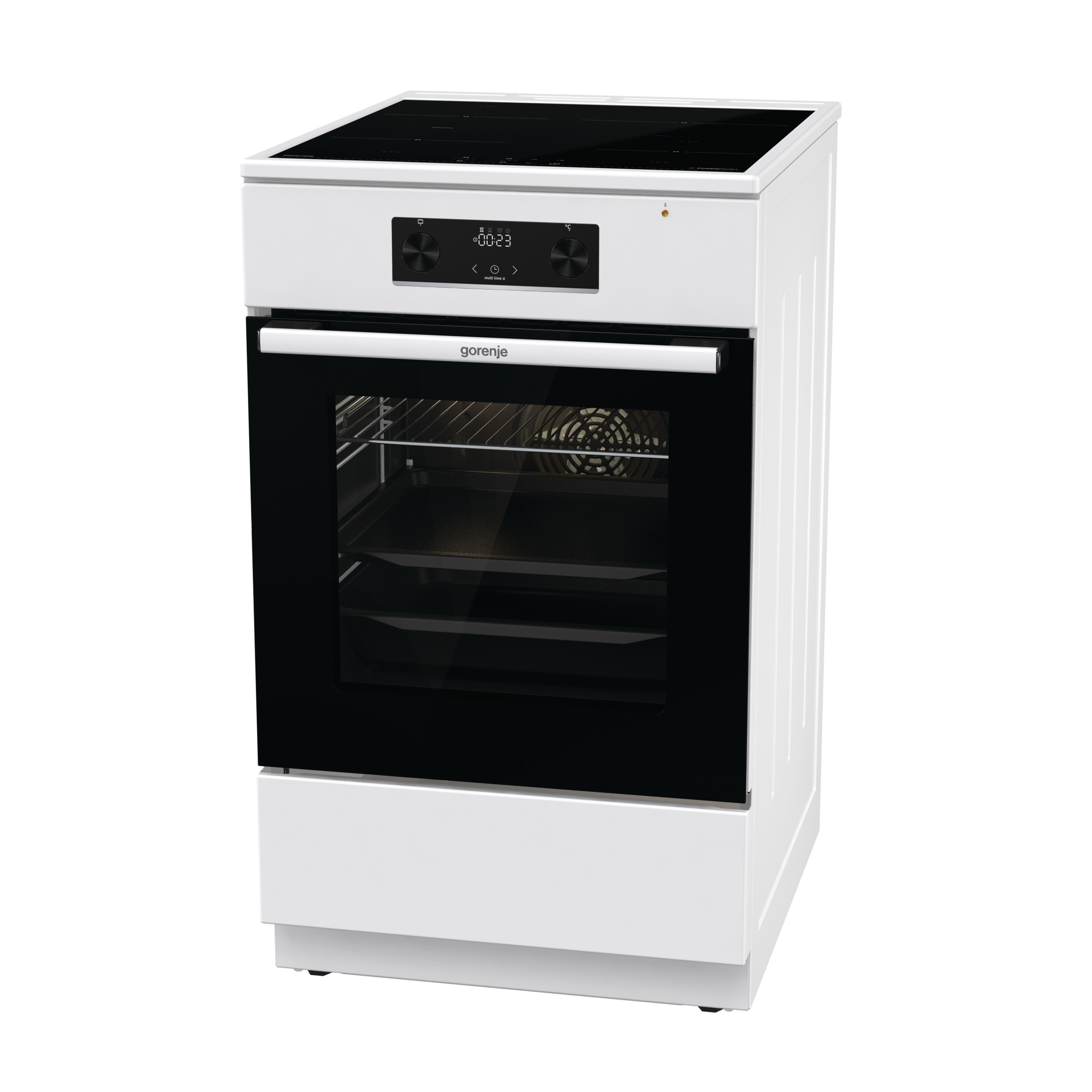 GORENJE Induktions-Standherd »GEIT5C60WPG« mit 1-fach-Teleskopauszug Aqua Clean 1 Stk. tlg. Pizzafunktion mit 275 °C – perfekt für Pizza, Focaccia und mehr!