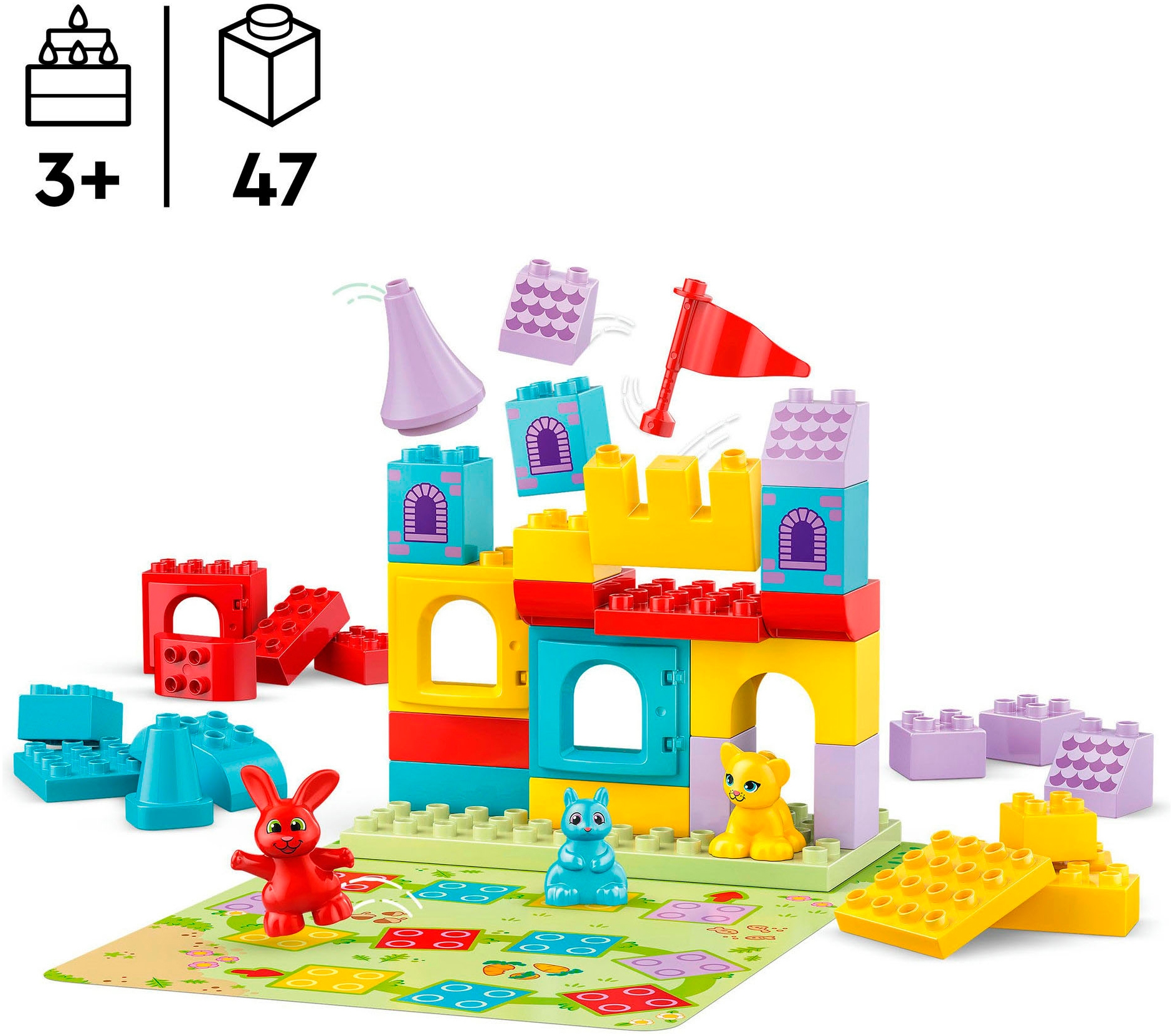LEGO® Konstruktionsspielsteine »Hopsys Burgspiel (10450), LEGO DUPLO Town«, (47 St.), Made in Europe