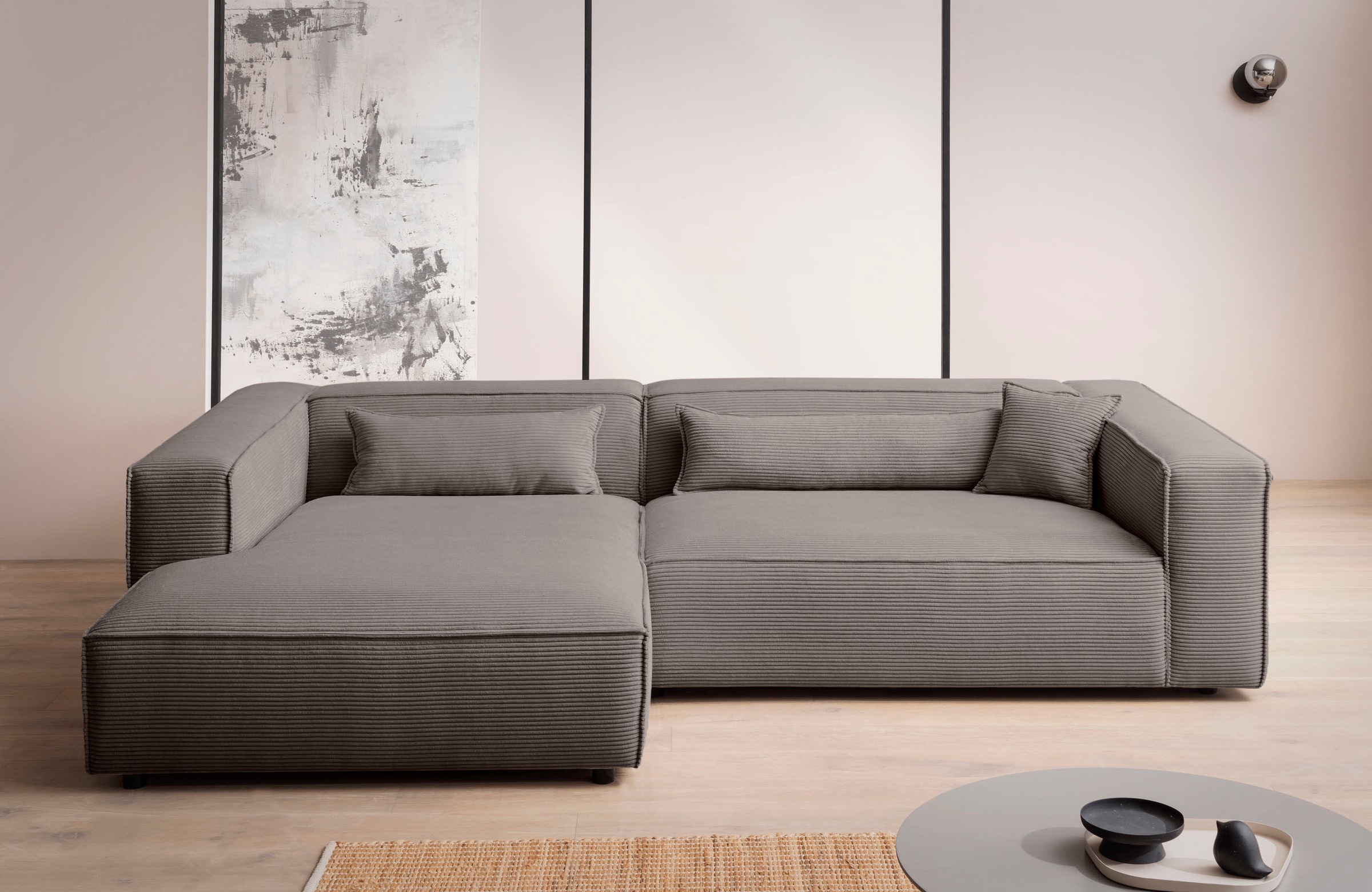 LeGer Home by Lena Gercke Ecksofa »PIARA XXL, Big-Sofa, Cord, Leinenoptik o günstig online kaufen