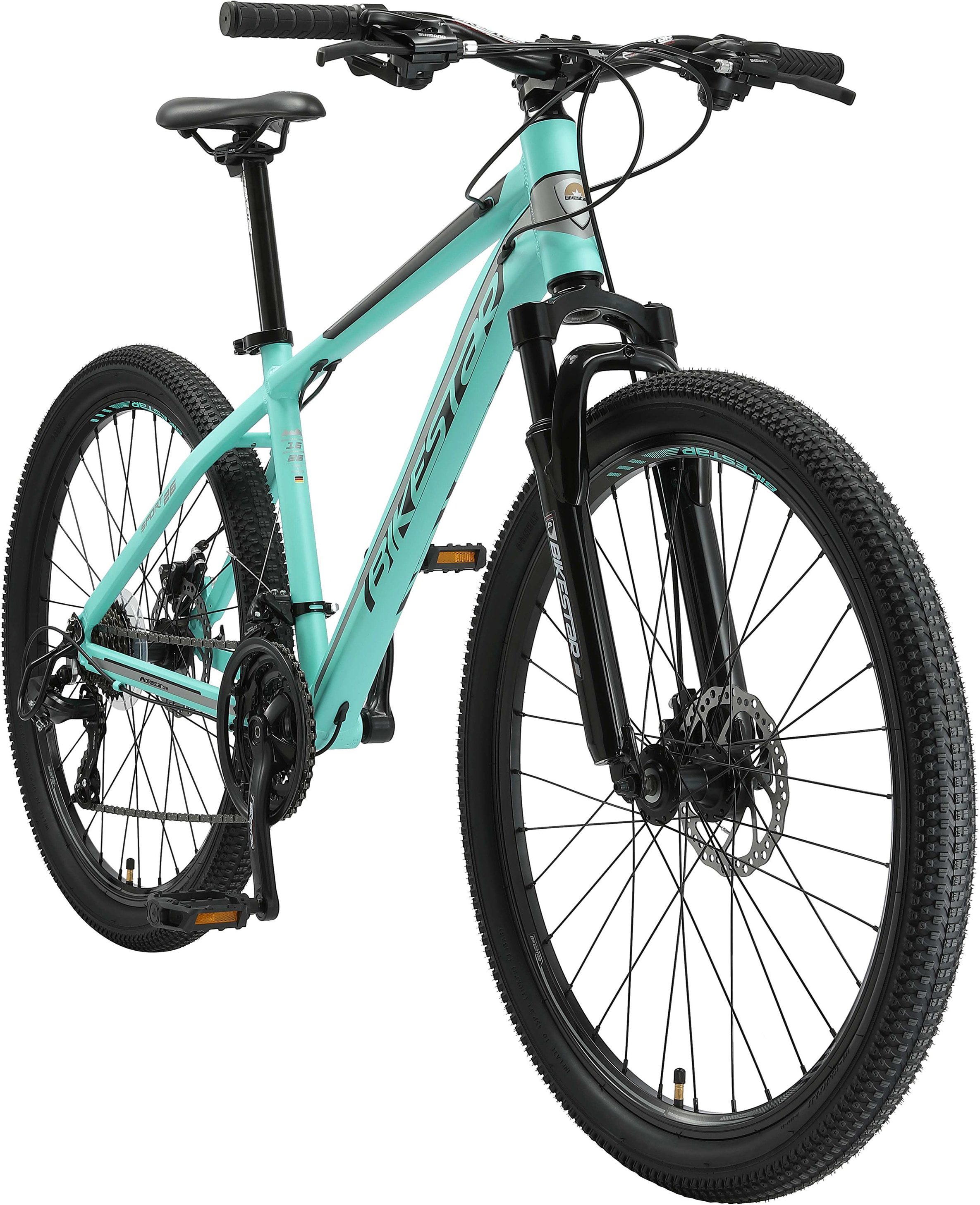 Bikestar Mountainbike 21 Gang Shimano RD-TY300 Schaltwerk Kettenschaltung für Damen und Herren, Kettenschaltung